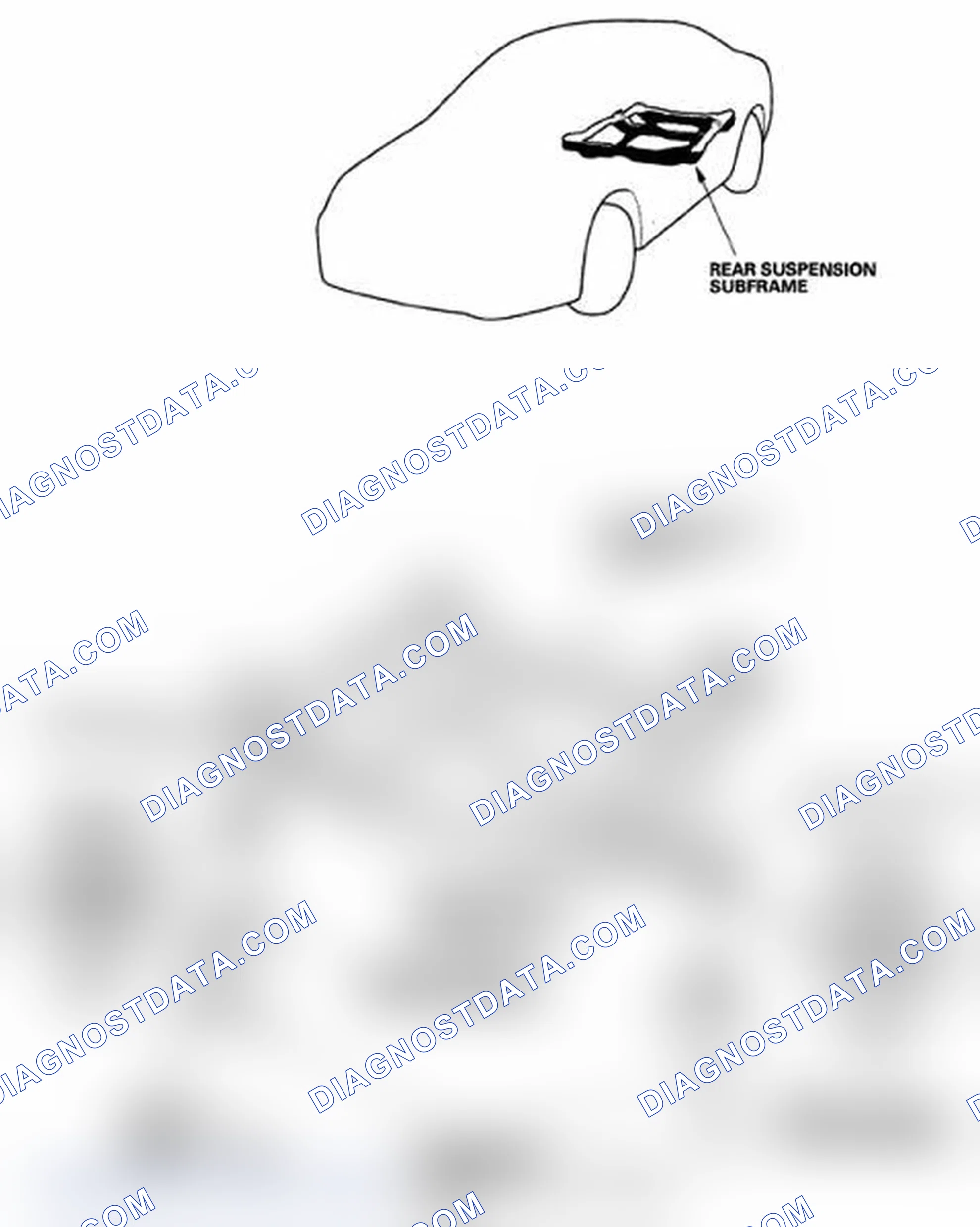 Fig. 3: Identifying Rear Subframe With Torque Specification