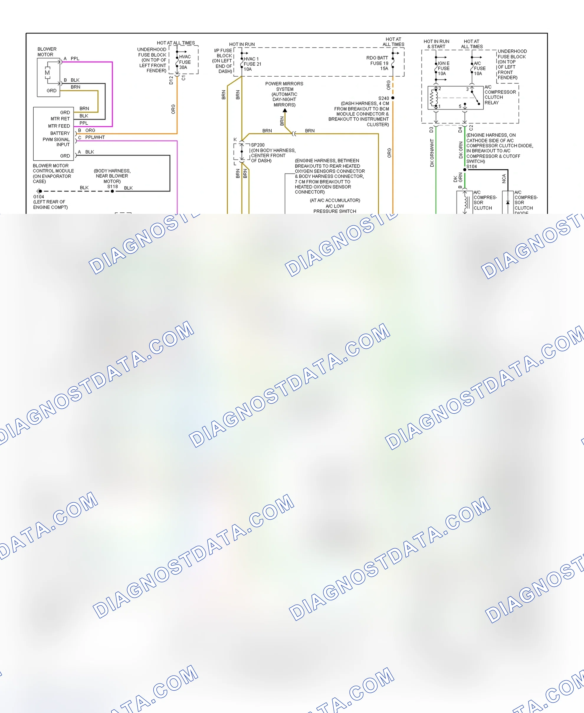 Scheme 1: Automatic A/C-Heater System Wiring Diagram (Blazer, Bravada, Envoy & Jimmy)