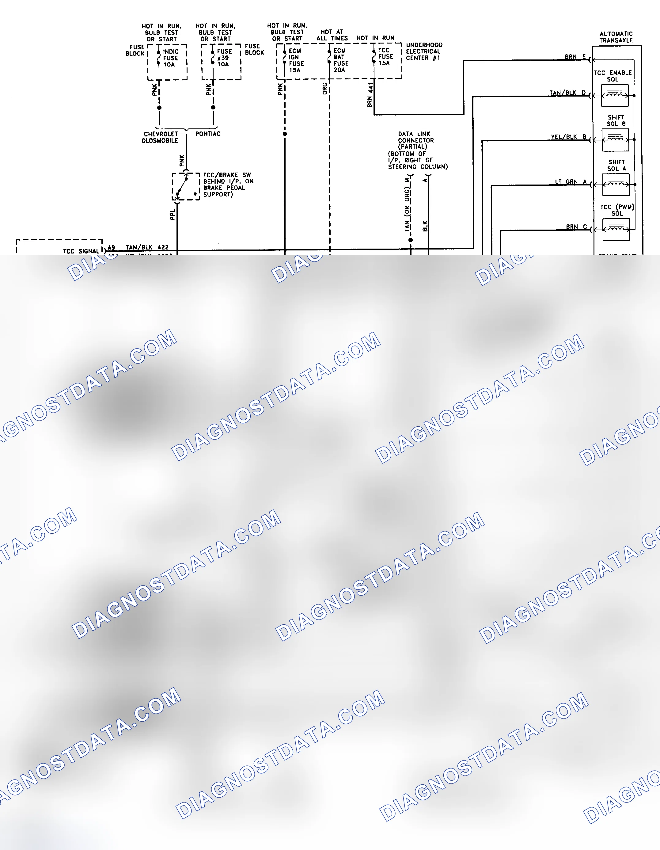 Scheme 199: 4T60-E Wiring Diagram (Cutlass Supreme, Grand Prix & Lumina - VIN X)