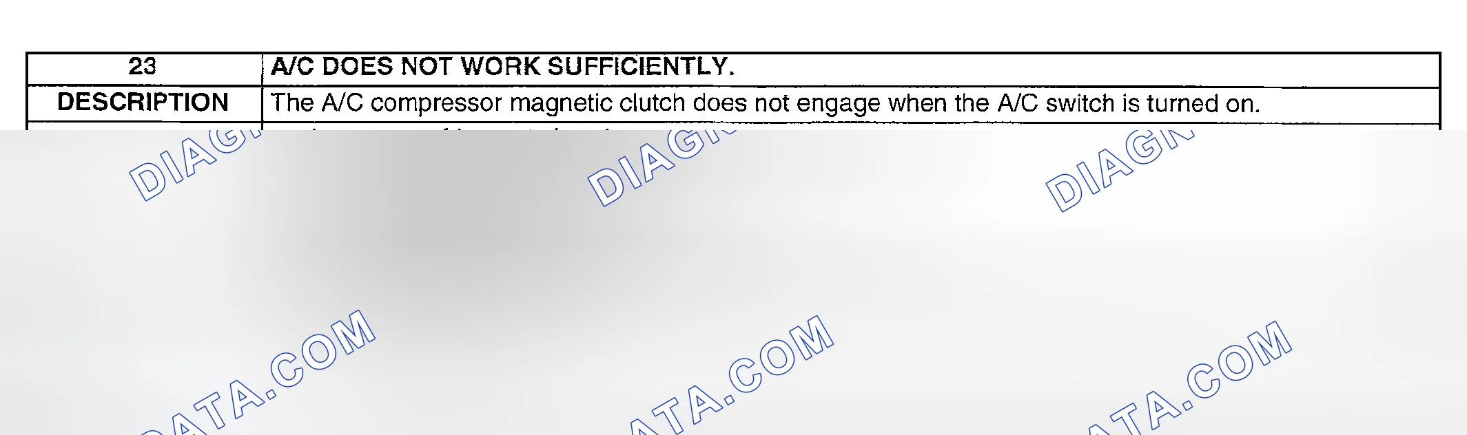 Scheme 444: NO. 23 A/C DOES NOT WORK SUFFICIENTLY