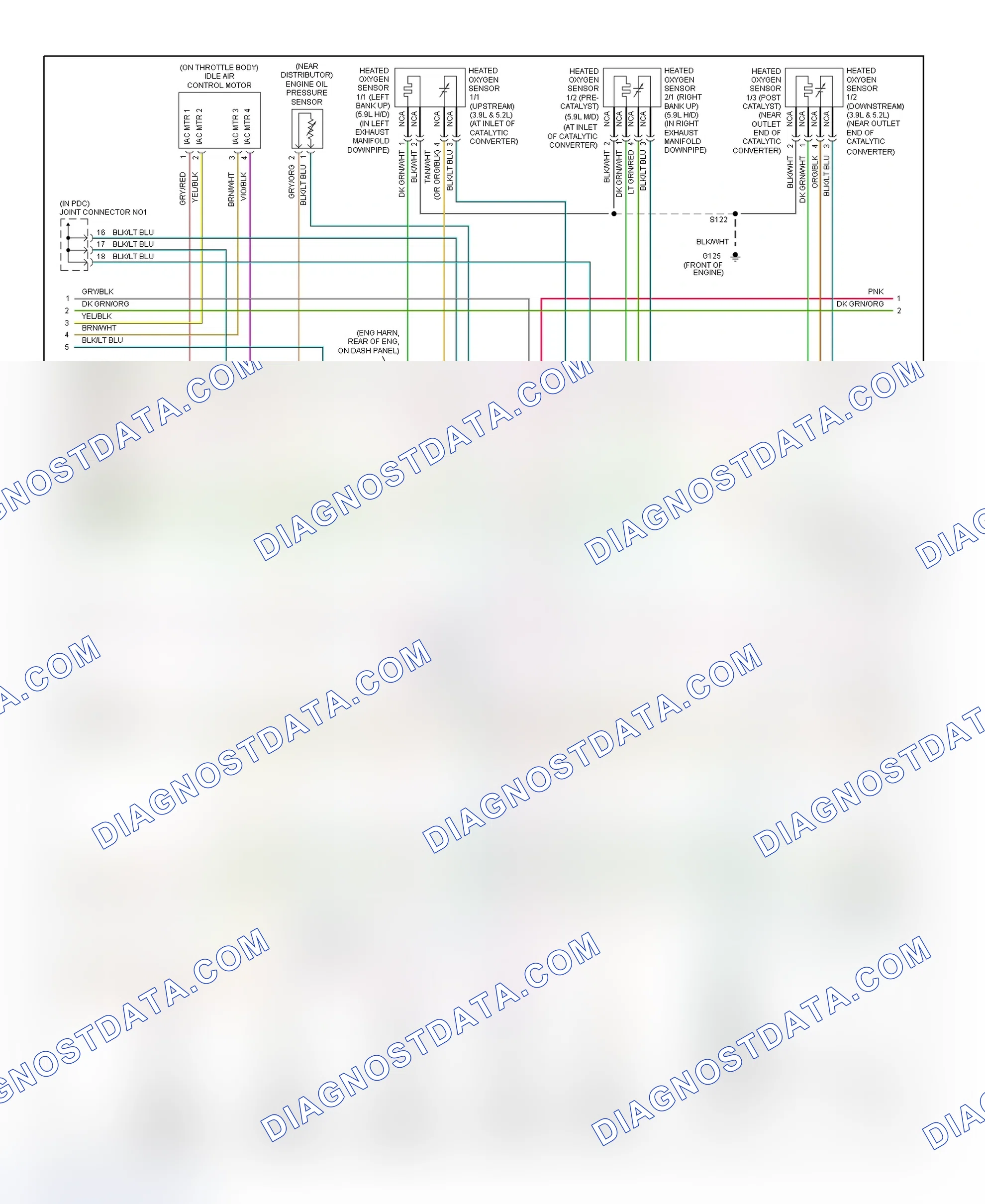 Scheme 44: PCM Wiring Diagram (Ram Pickup - 3.9L, 5.2L & 5.9L - 2 Of 3)