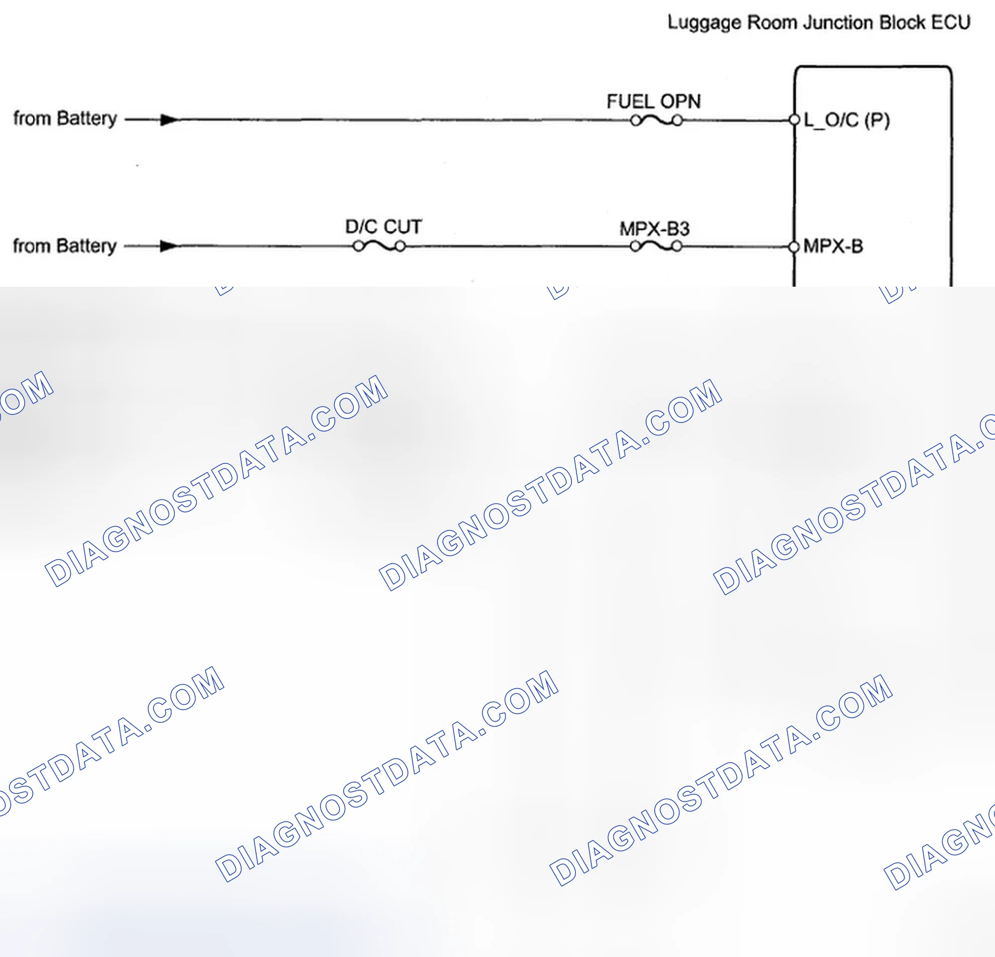 Scheme 55: Luggage Room J/B ECU Power Source - Wiring Diagram