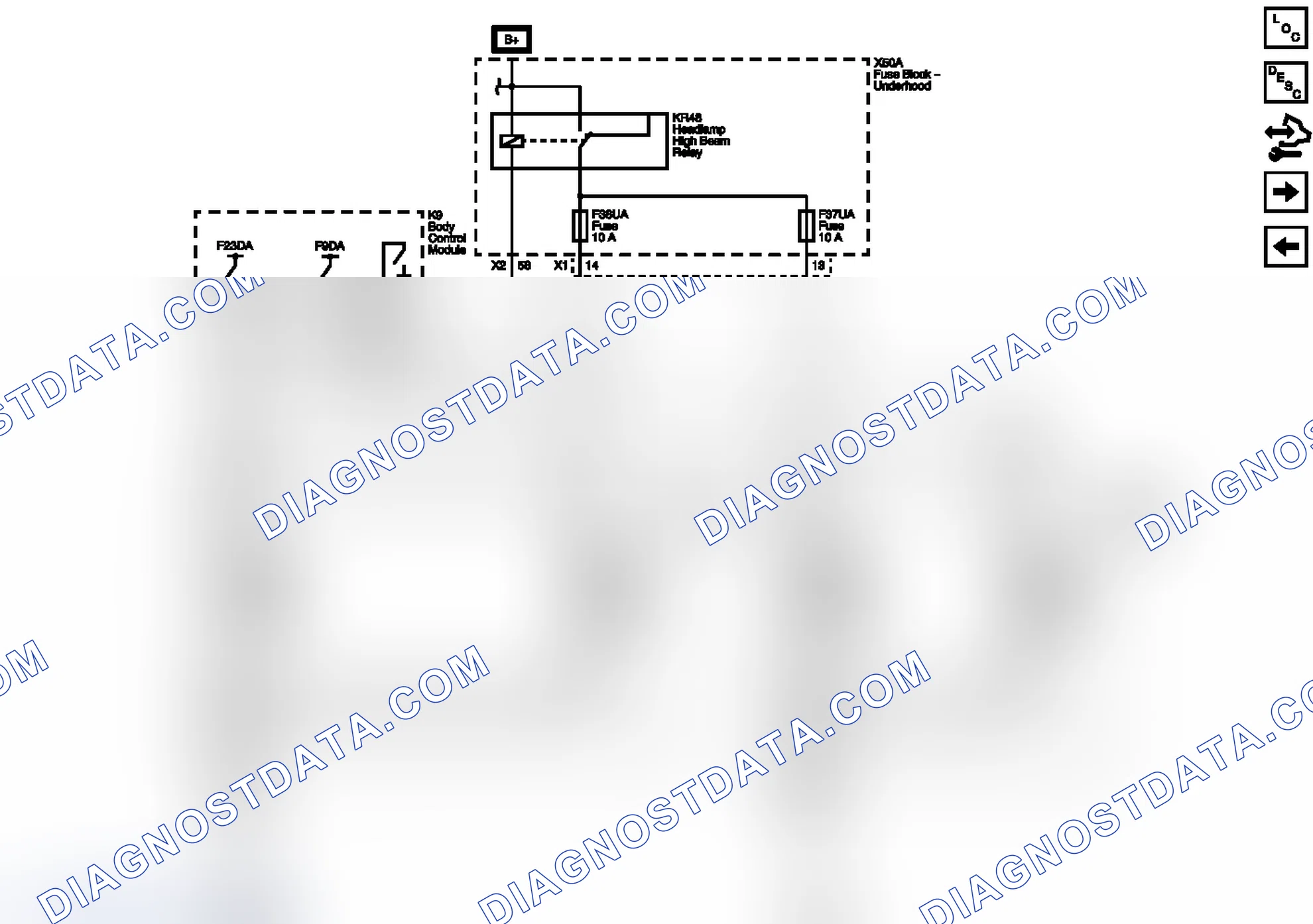 Scheme 30: Headlamp High Beam, Headlamp Low Beam (T4A)