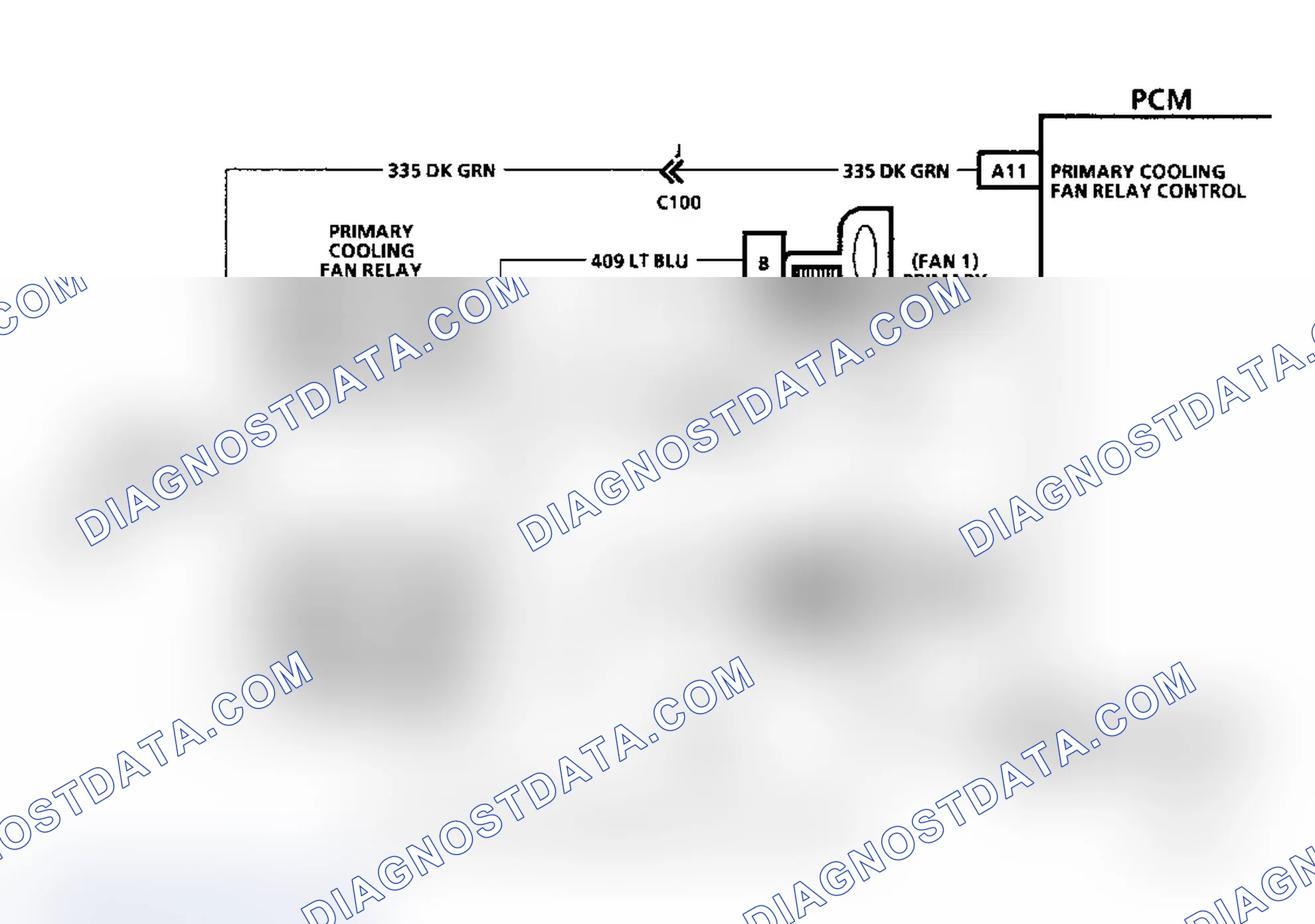 Scheme 4: CHART C-12 - COOLING FAN CIRCUIT DIAGNOSIS - 5.7L - VIN P (NON A/C & EARLY PRODUCTION A/C)