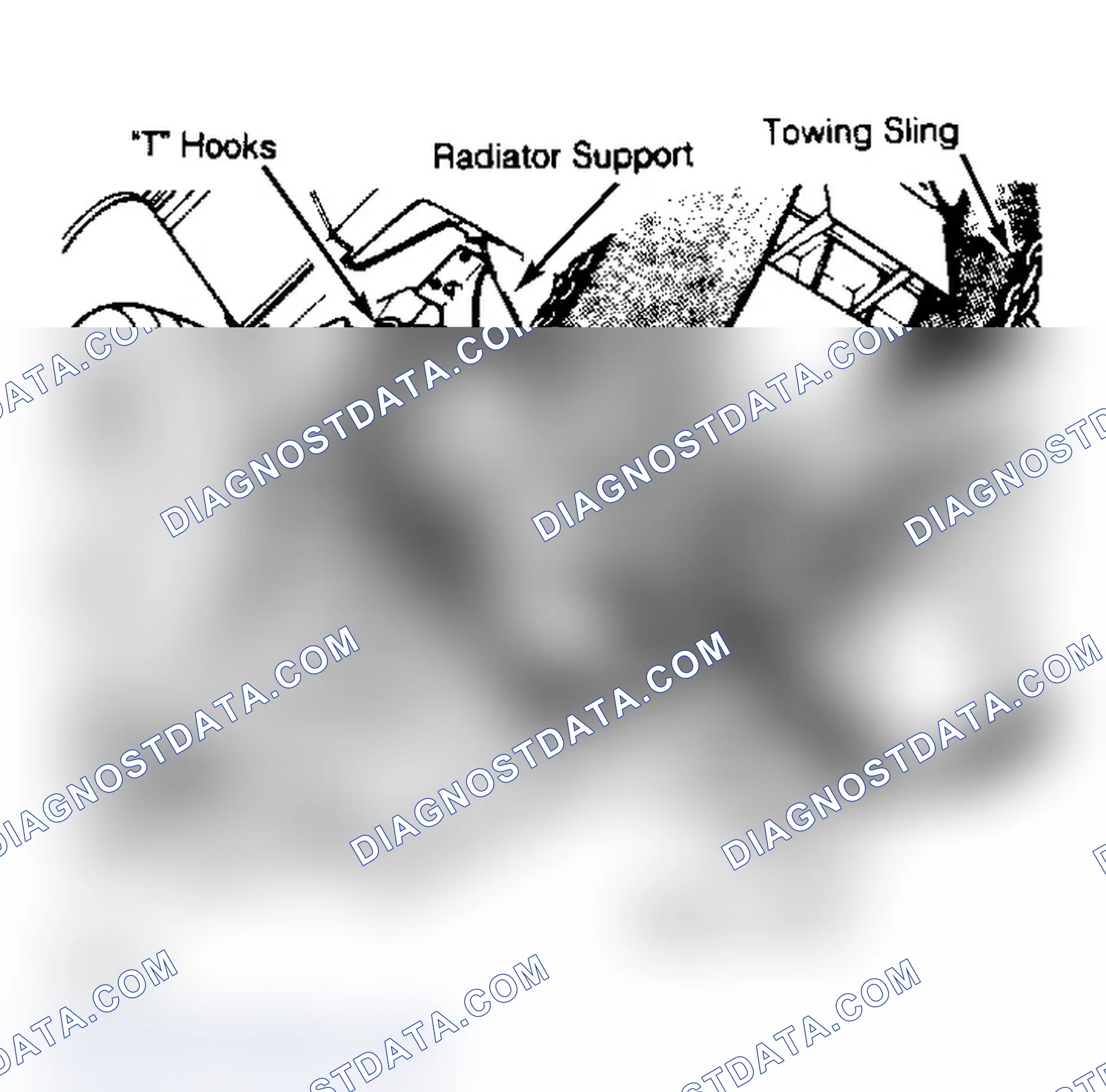 Scheme 6: Front Towing Hookup (Typical). DO NOT attach safety chains to bumper or drive shafts.