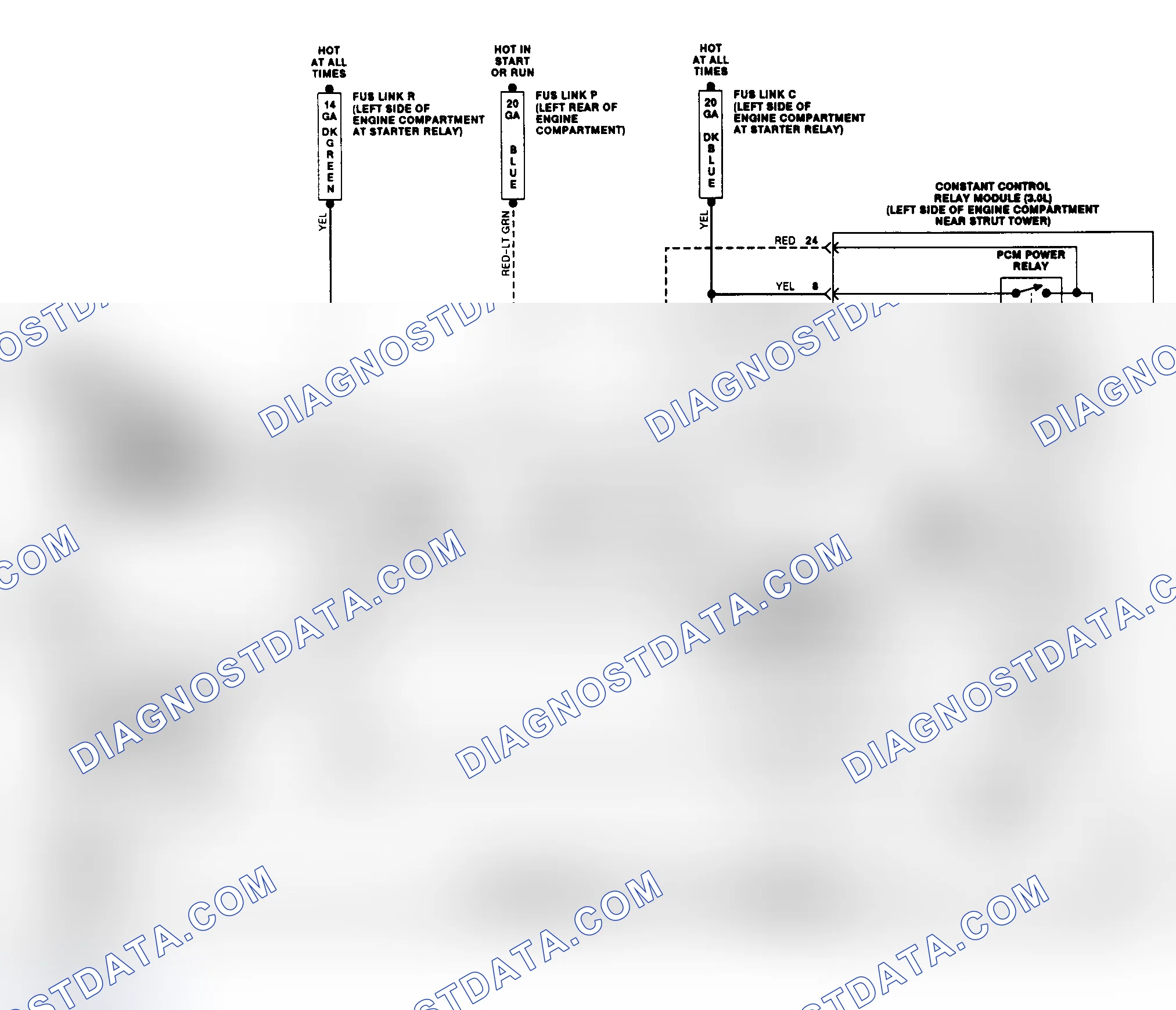 Scheme 14: Electric Cooling Fan Wiring Diagram (Tempo 3.0L & Topaz 3.0L)