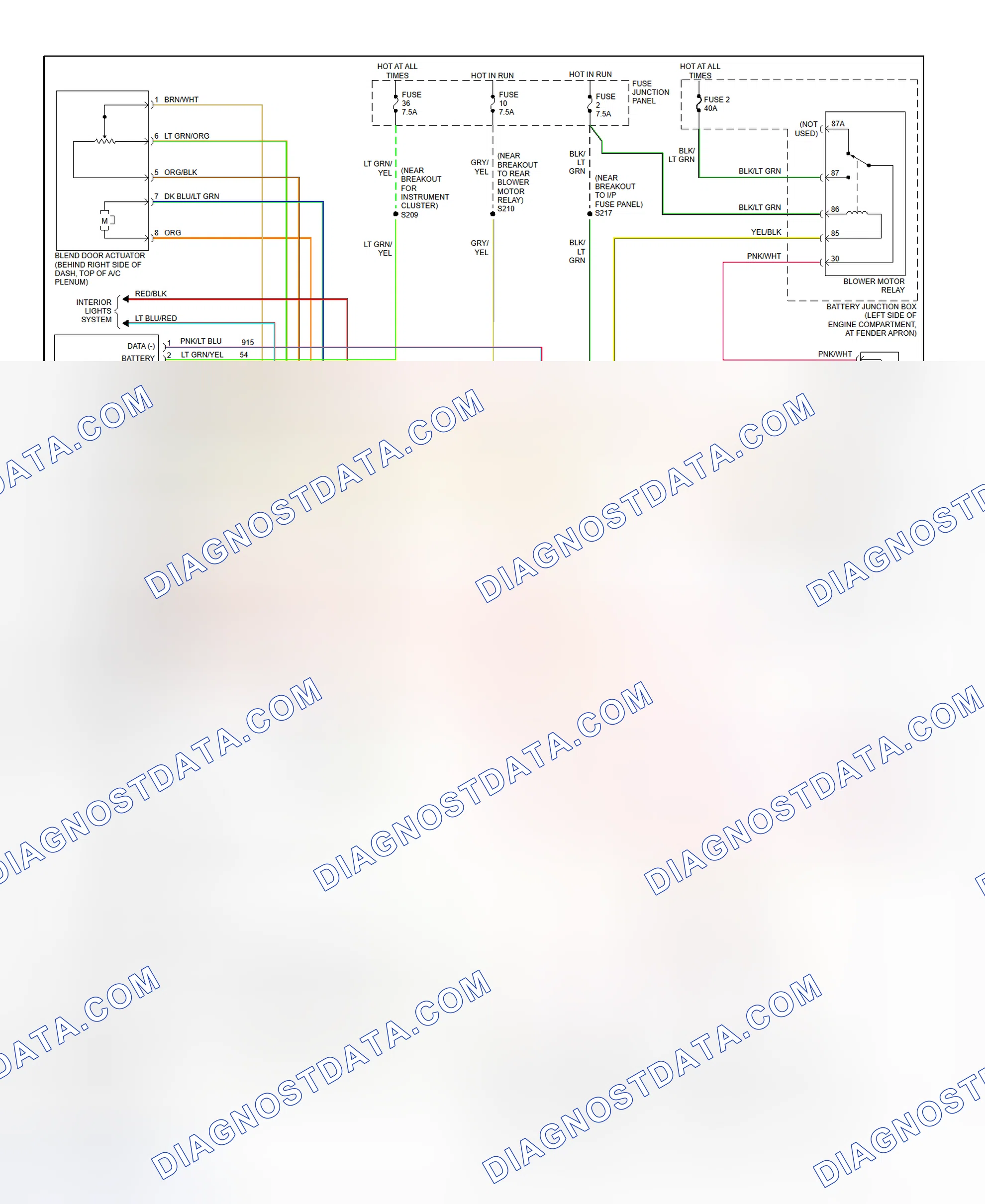 Scheme 2: Automatic A/C-Heater System Wiring Diagram (Explorer & Mountaineer - 1 Of 2)