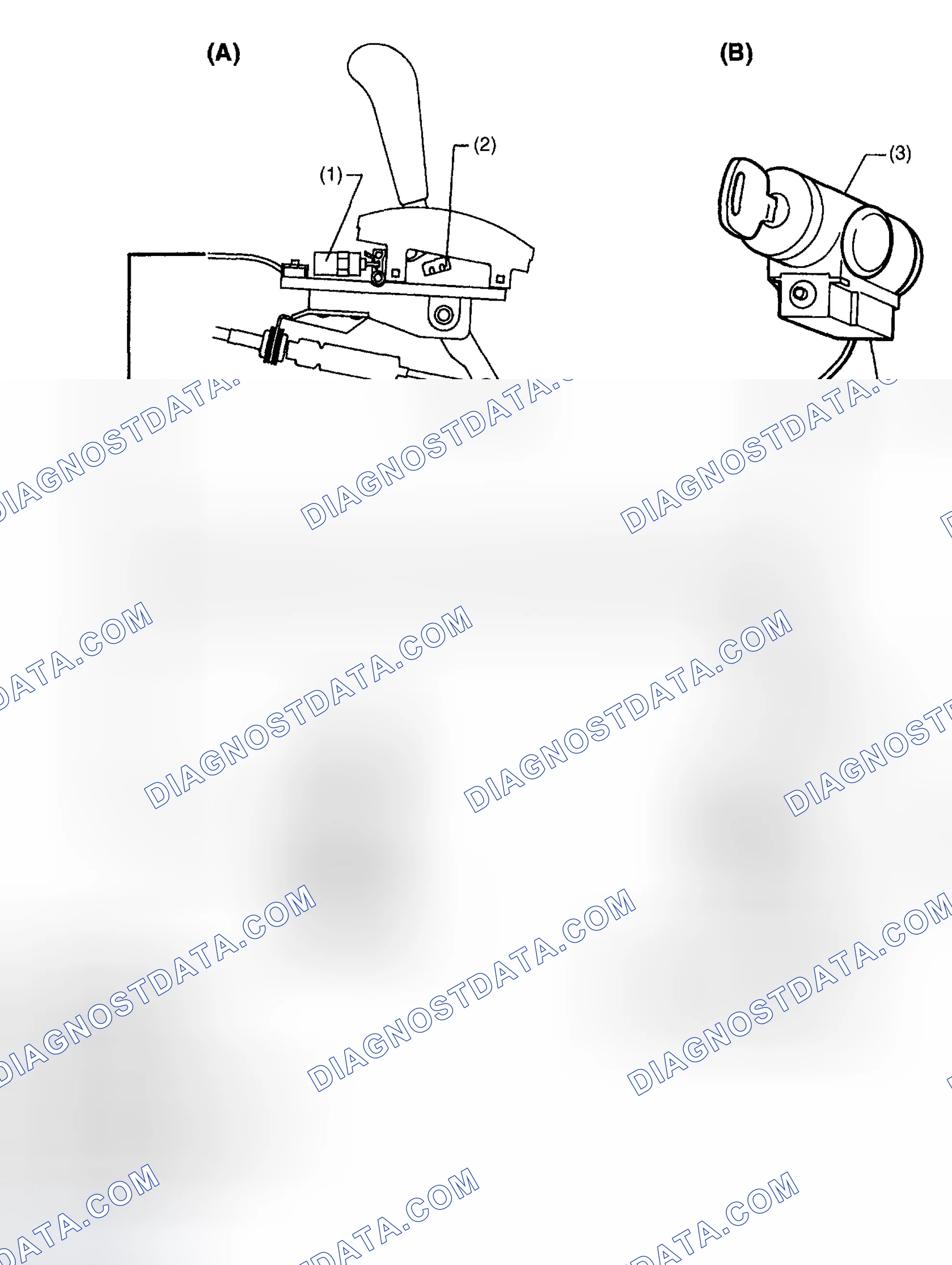 Scheme 318: Identifying Shift Lock System (With Key Interlock) Components