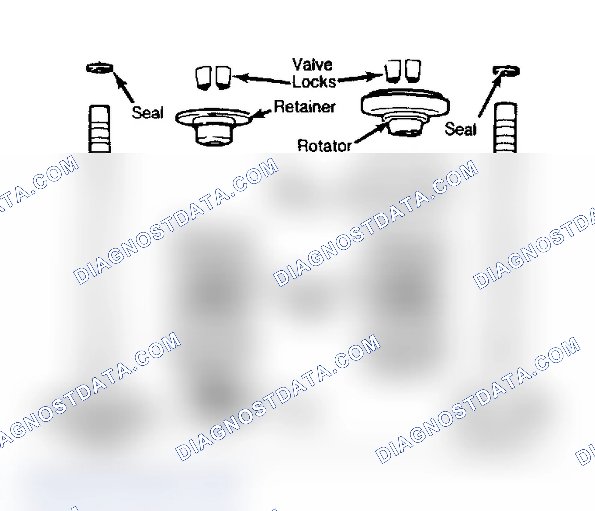 Scheme 16: Exploded View of Intake & Exhaust Valve Assembly Valve stem oil seals are on intake valves only.