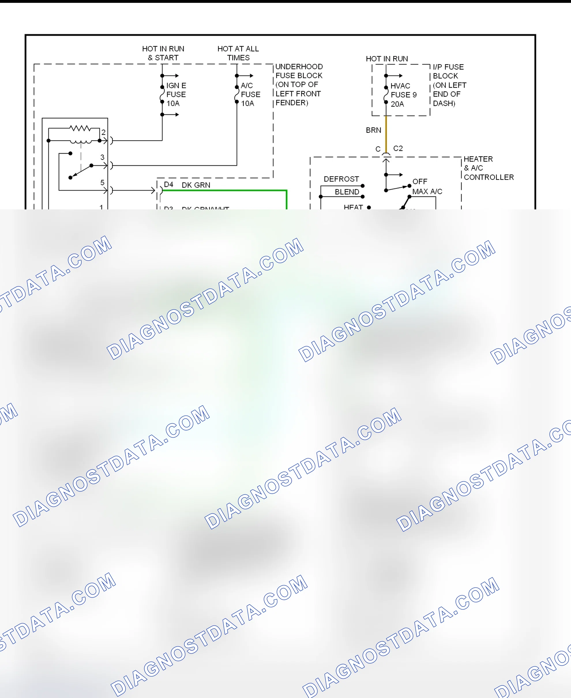 Scheme 7: A/C Compressor Clutch Control Circuit Wiring Diagram (2000-01 Blazer, Jimmy, Sonoma & S10 Pickup - With Manual A/C-Heater System & 4.3L VINs W & X Engine)
