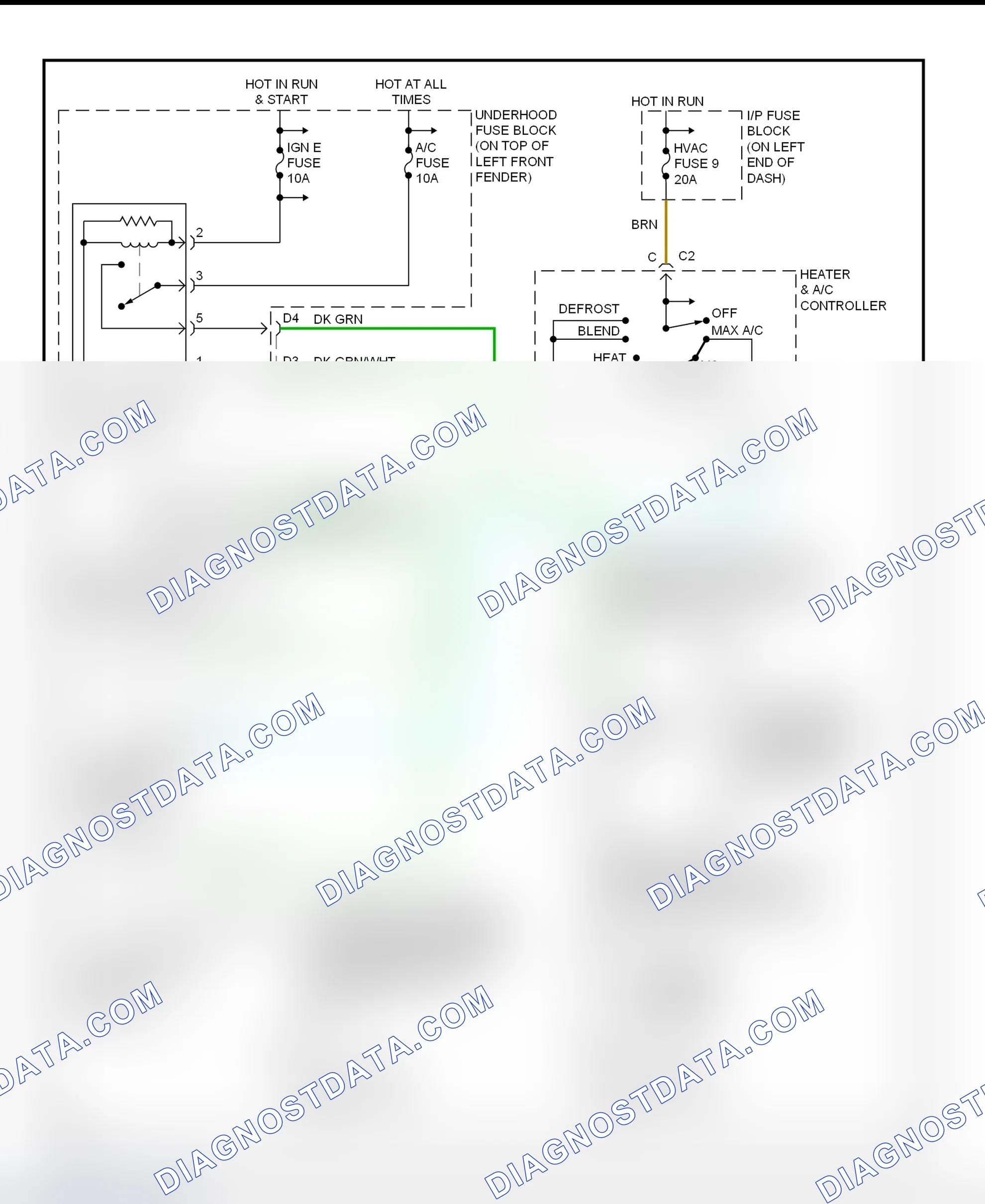 Scheme 3: A/C Compressor Clutch Control Circuit Wiring Diagram (Blazer, Jimmy, Sonoma & S10 Pickup - With Manual A/C-Heater System & 4.3L VINs W & X Engine)