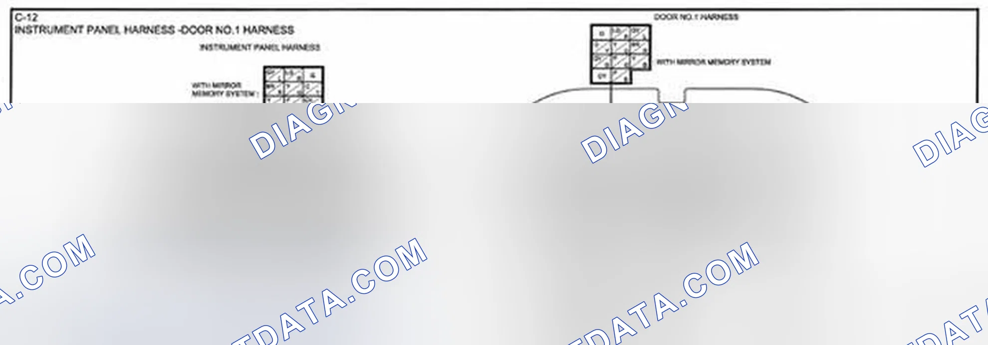 Scheme 38: Identifying Instrument Panel And Door No. 1 Harness Connector Terminals (C-12)