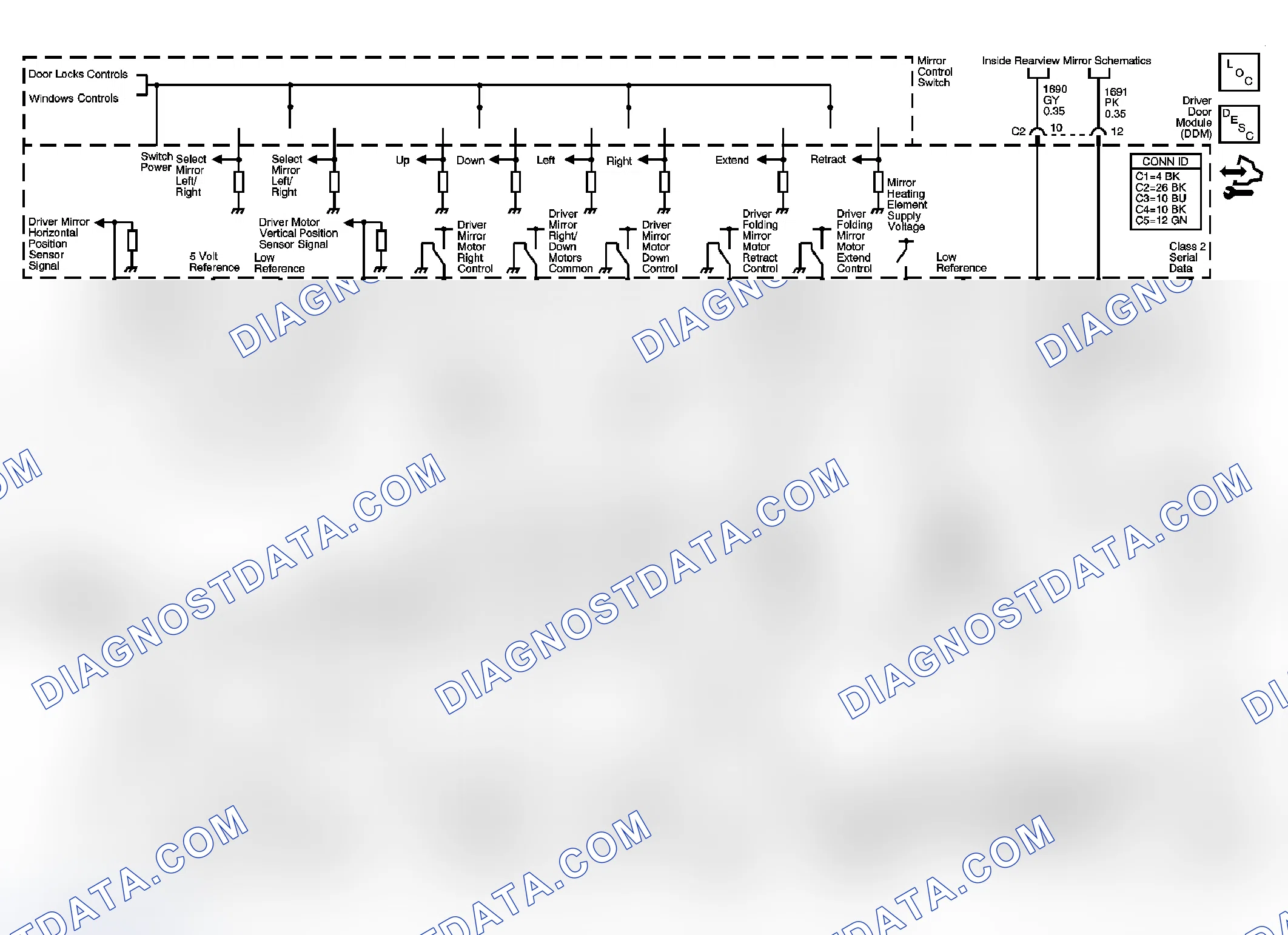 Scheme 2: Outside Rearview Mirror Schematics