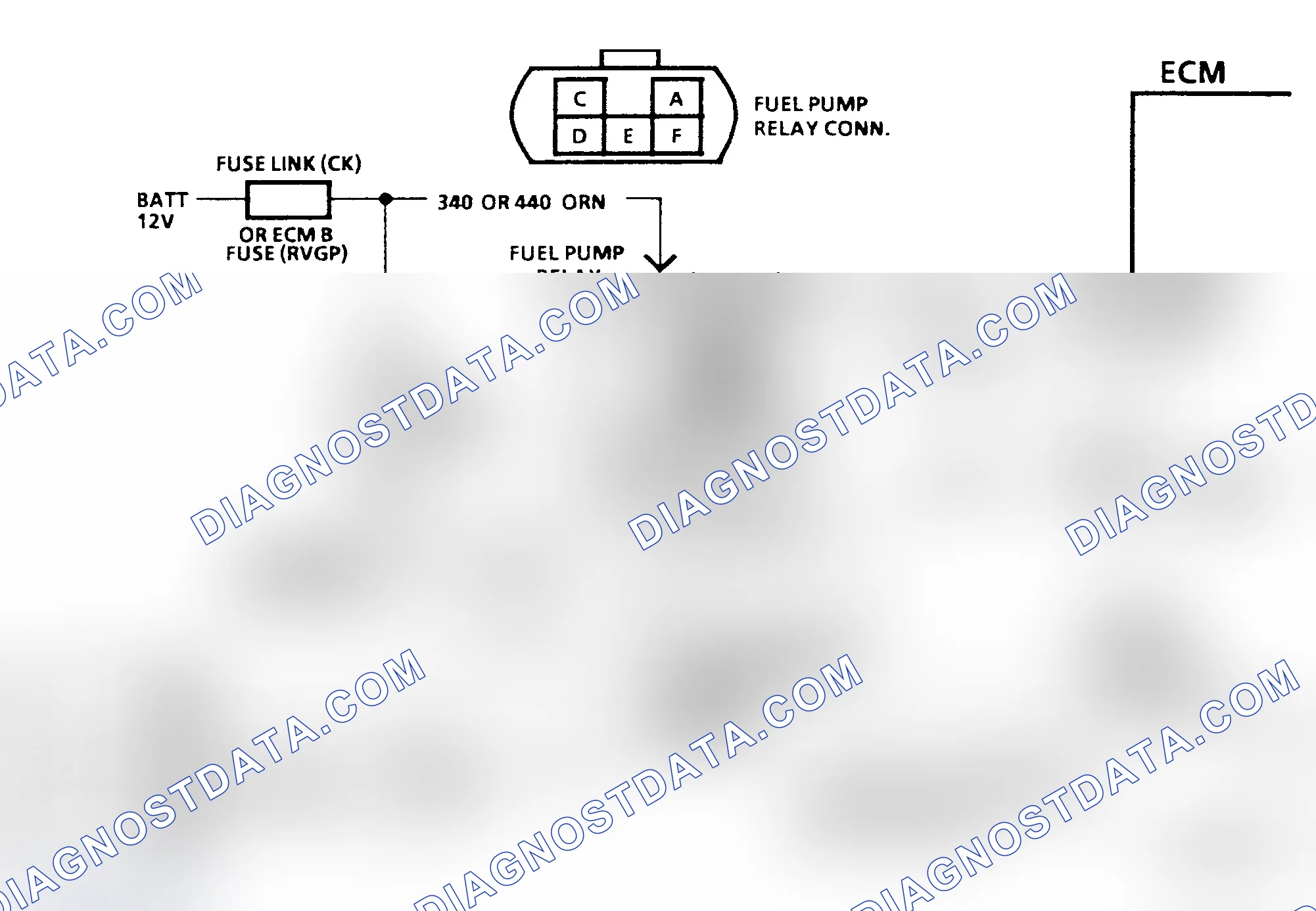 Scheme 38: Chart A5, Fuel Pump Relay ("C/K", "G" & "P" Series) Schematic