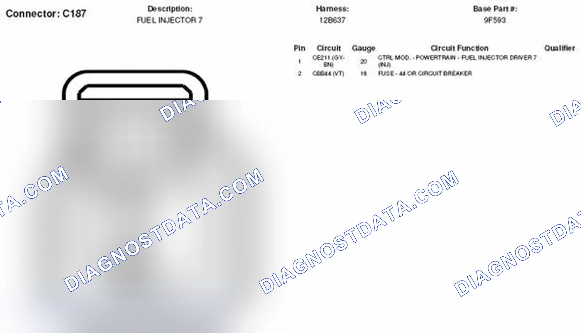 Scheme 65: Fuel Injector 7 Connector End View (C187)