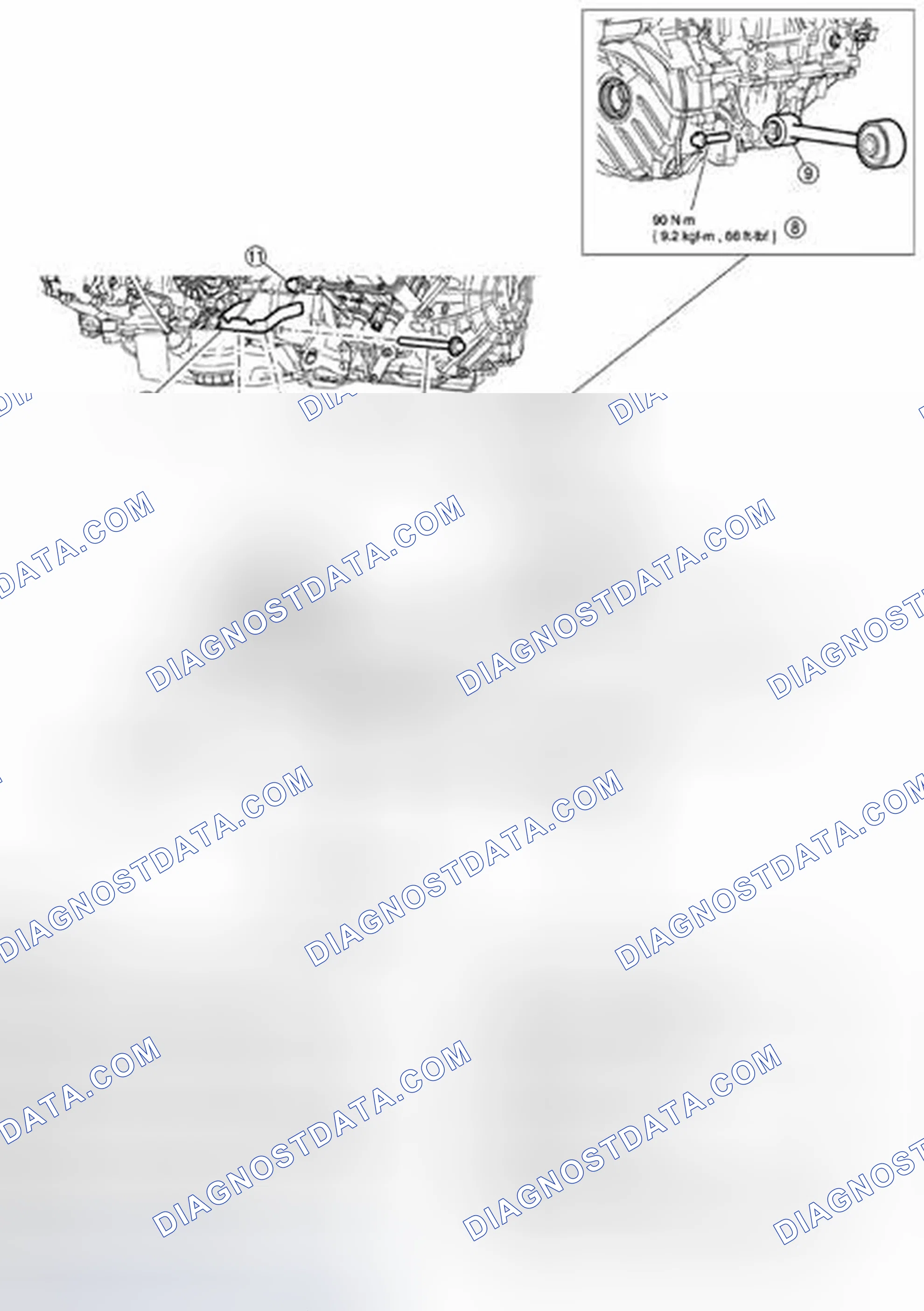 Scheme 715: TRANSAXLE SUPPORT INSULATOR AND RETAINER - LOWER REMOVAL/INSTALLATION - HYBRID