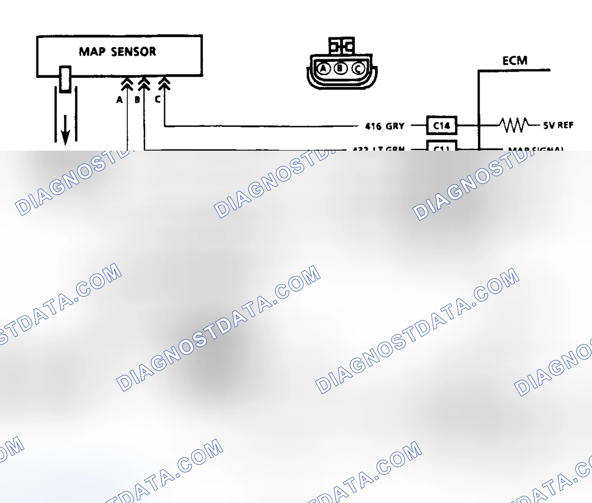 Scheme 66: Code 33: MAP Sensor Signal Voltage High Circuit Diagram