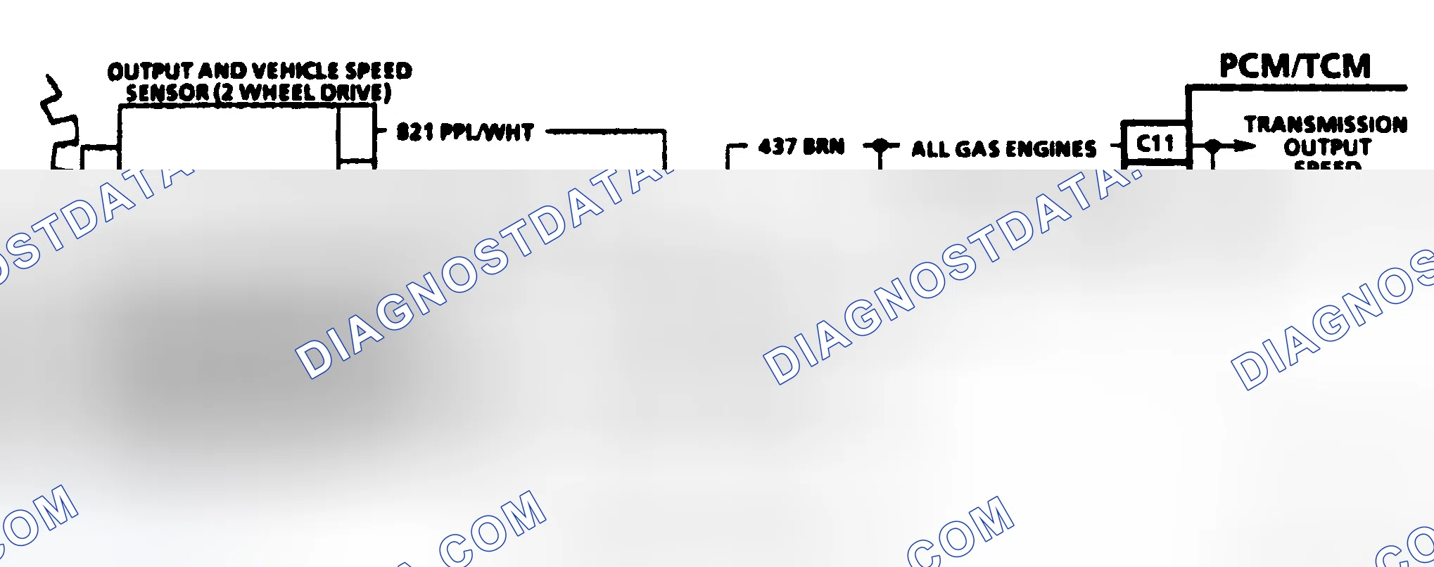 Scheme 489: OUTPUT SPEED SENSOR CIRCUIT (1991 2WD - EXCEPT "C" & "K" SERIES)