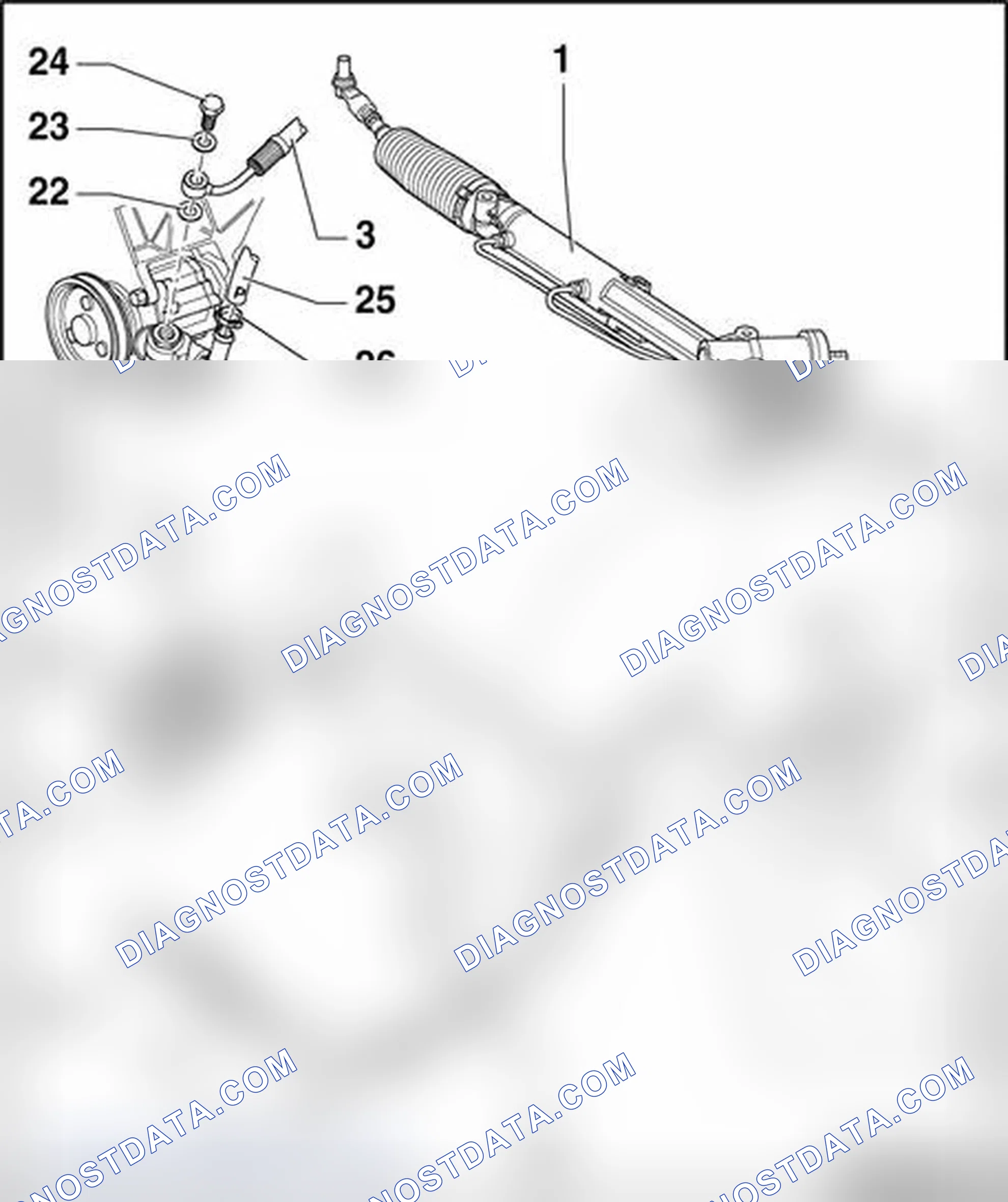 Scheme 390: Vehicles with 4-cylinder engines, assembly overview