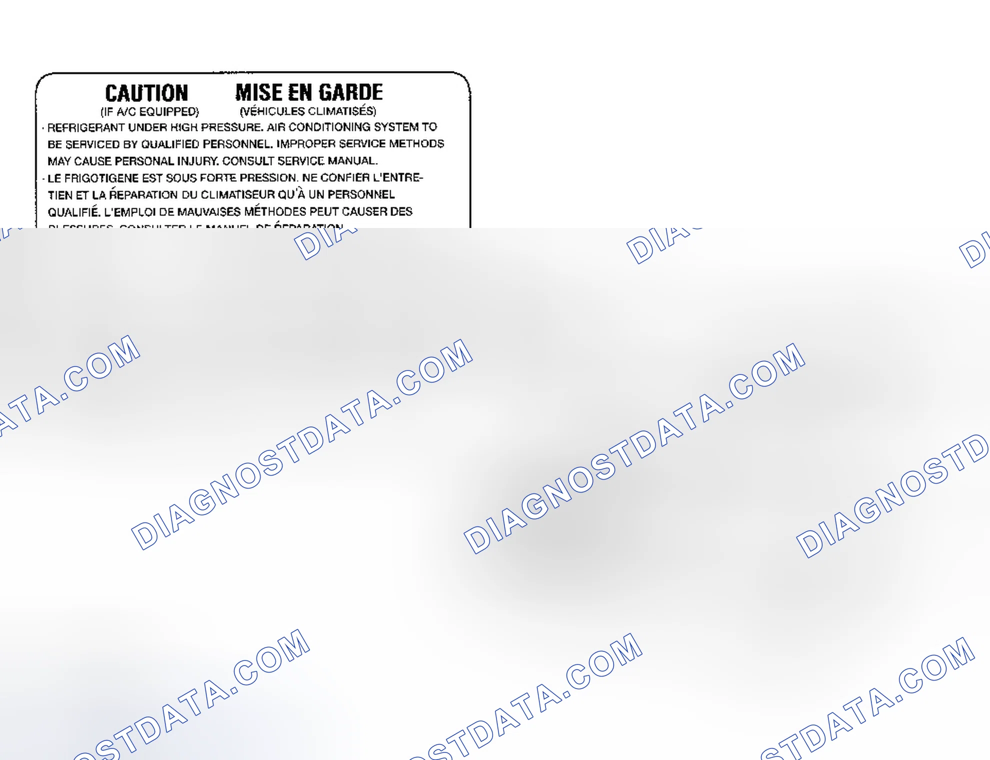 Scheme 22: Underhood A/C Specification Labels