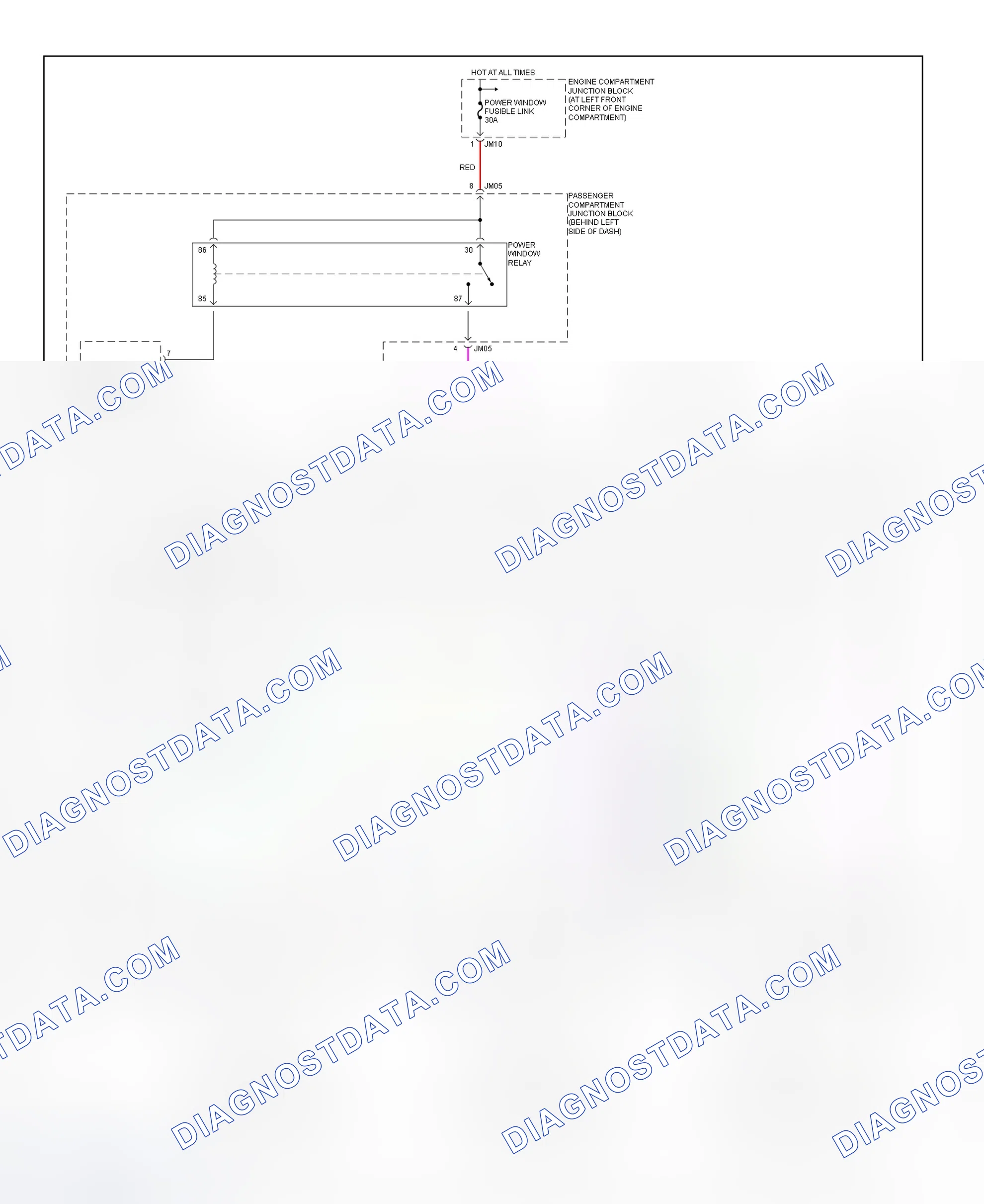 Scheme 3: Power Window System Wiring Diagram (Sonata)