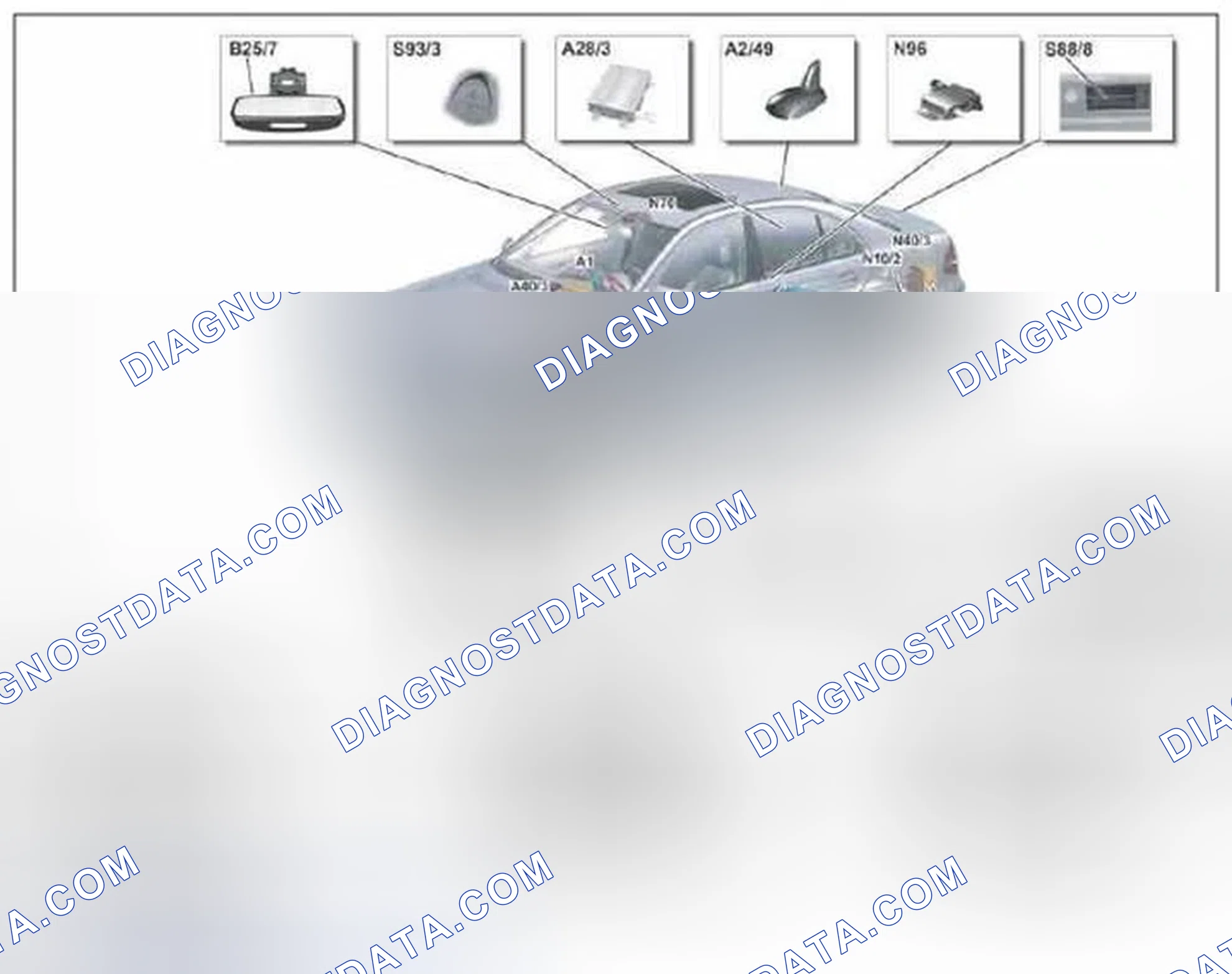 Scheme 348: TELE AID position of the components - GF82.95-P-0001-01TMB