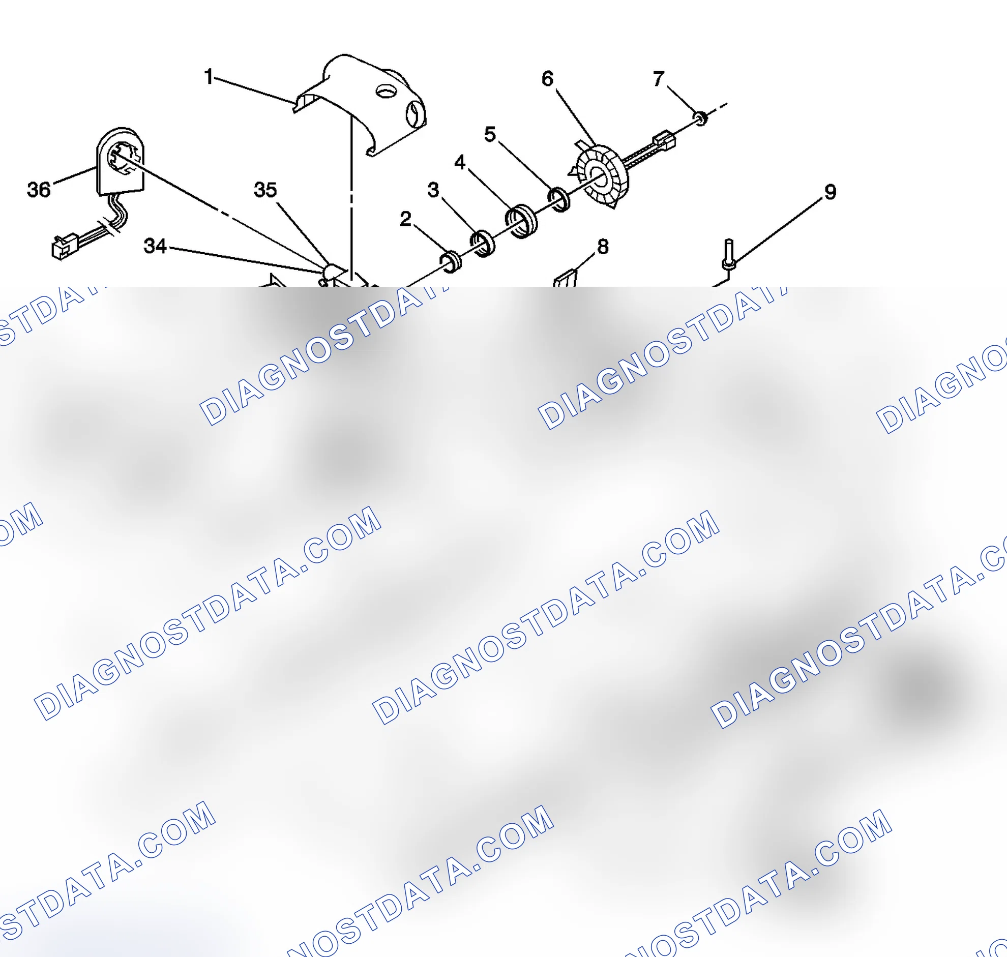 Scheme 2: Steering Column Disassembled View (Aztek/250)