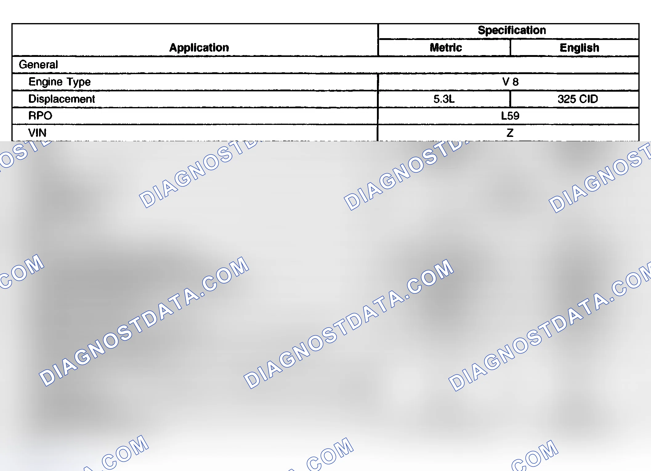 Scheme 30: Engine Mechanical (4.8L, 5.3L, And 6.0L) Specifications (L59 VIN Z)