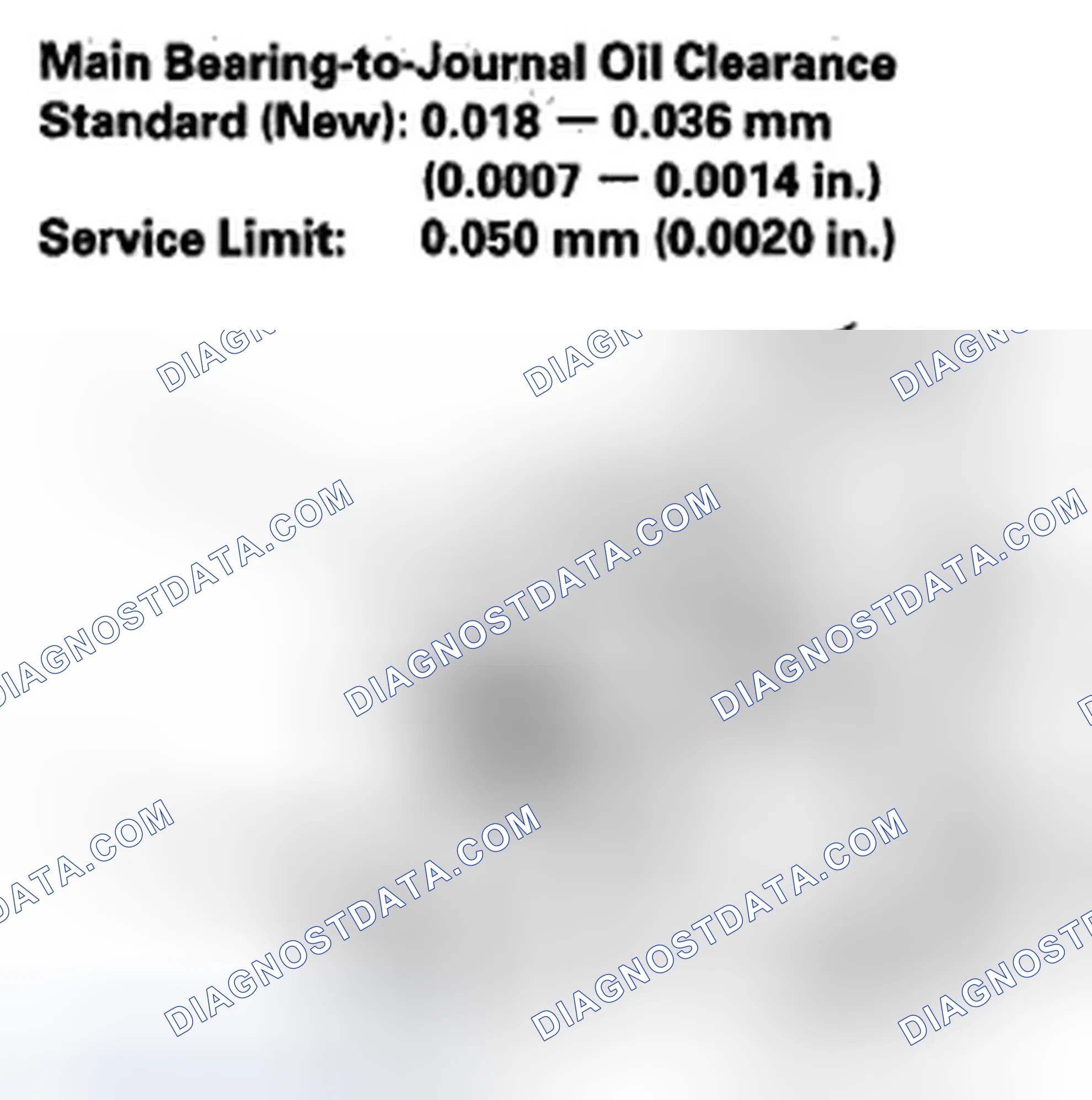 Scheme 658: Main Bearing Clearance Inspection