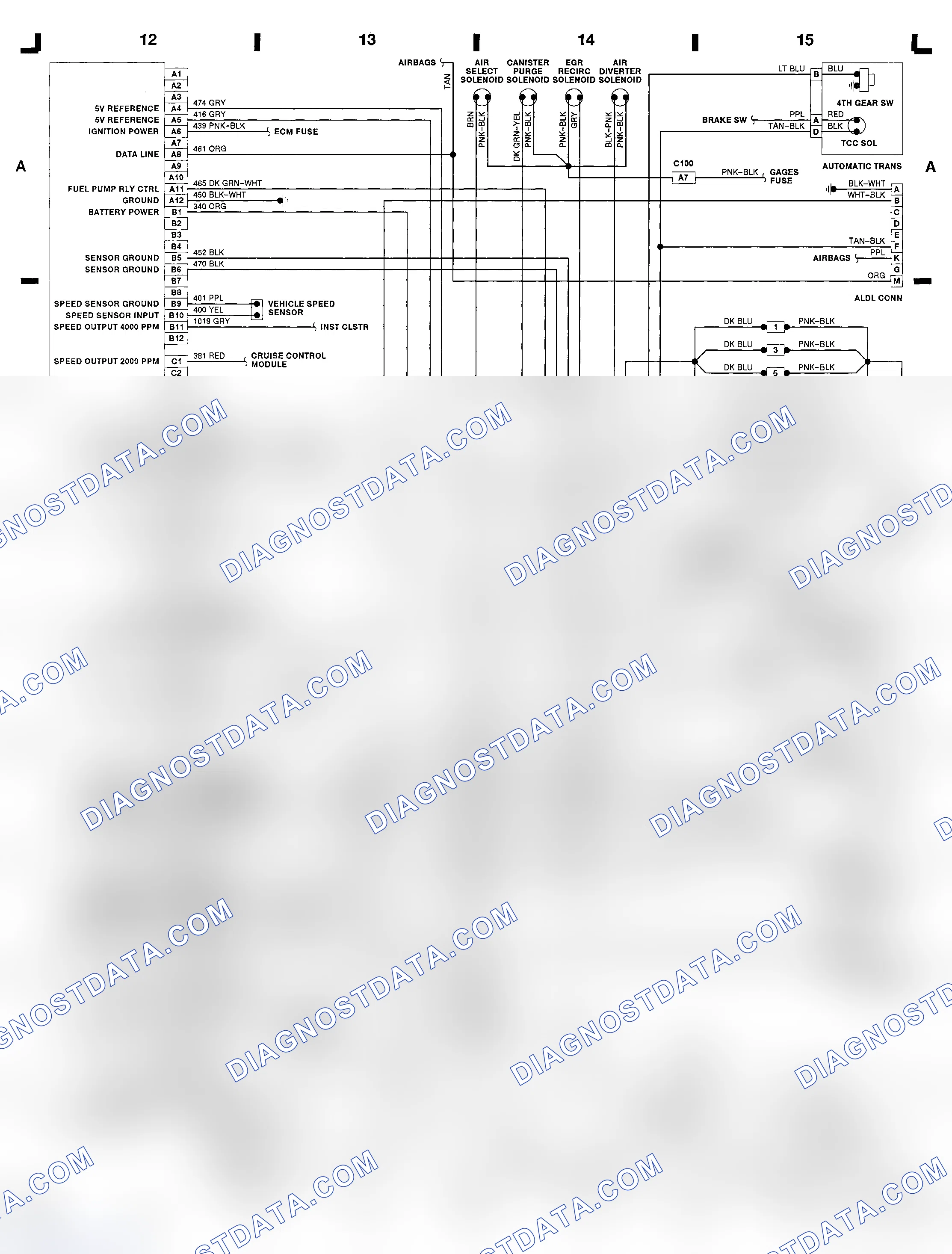 Scheme 44: 5.0L (VIN F) ECM Wiring Diagram (Camaro & Firebird)
