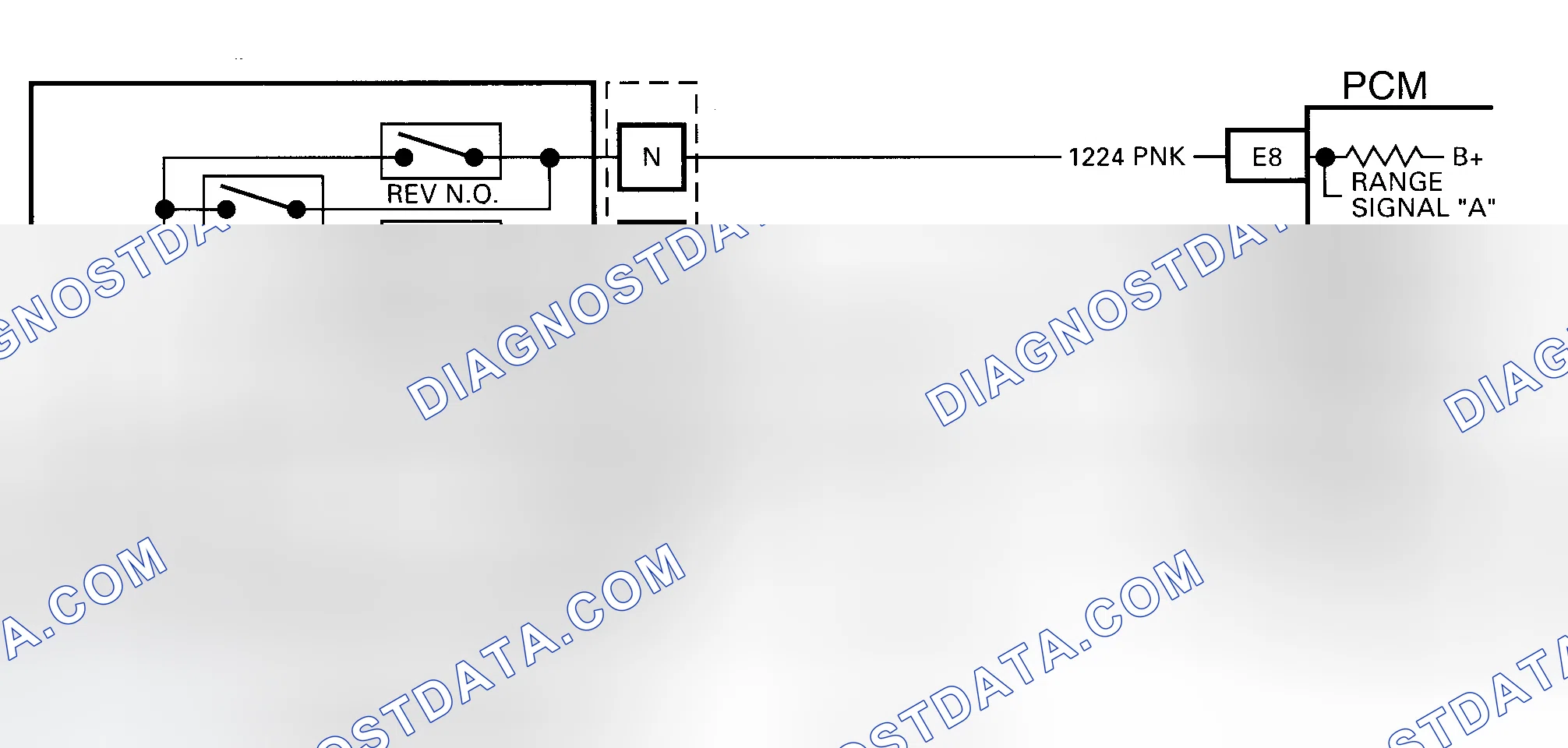 Scheme 221: DTC 28 Schematic (4L60-E) Transmission Range Pressure Switch Circuit Fault