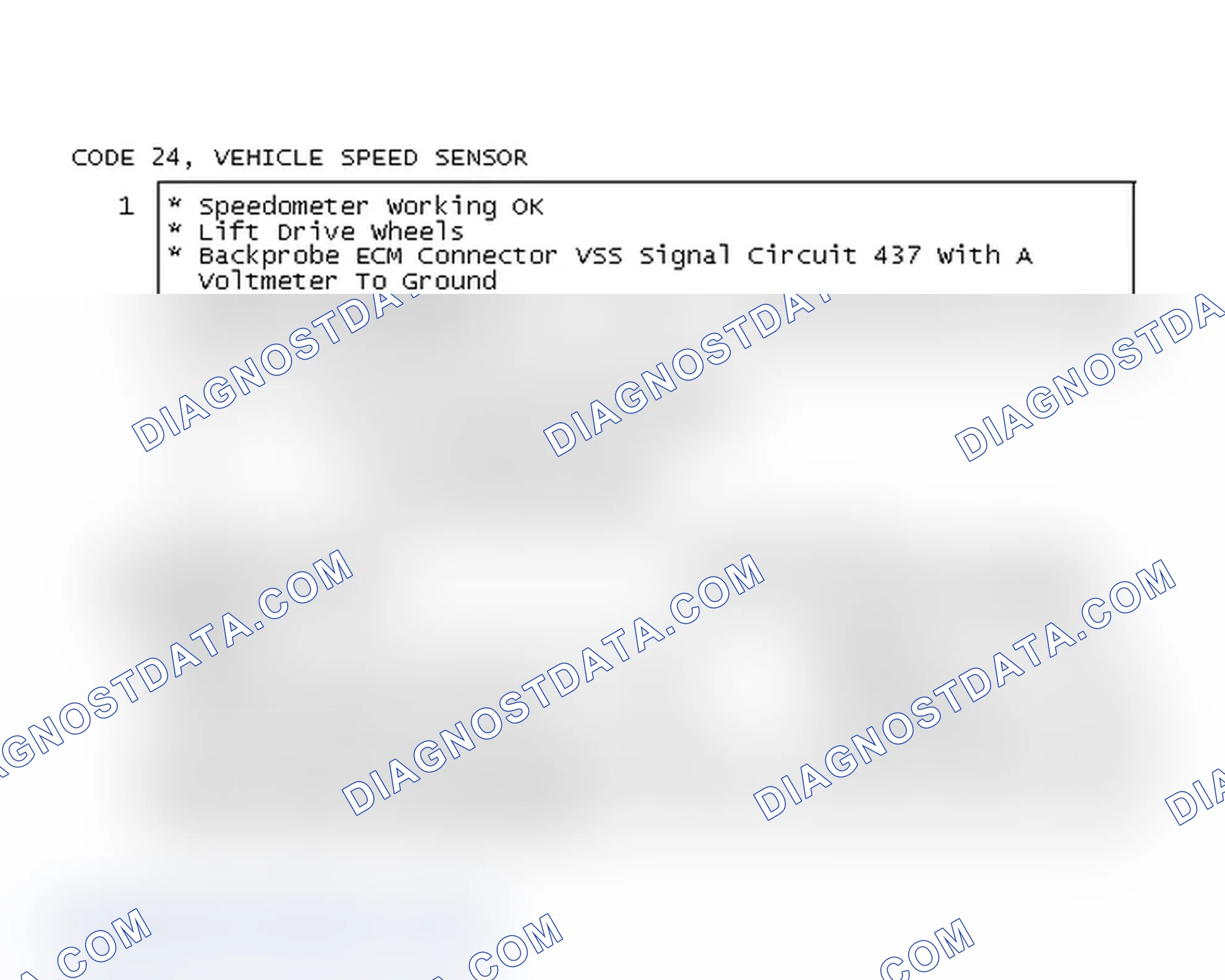 Scheme 418: Code 24, Vehicle Speed Sensor
