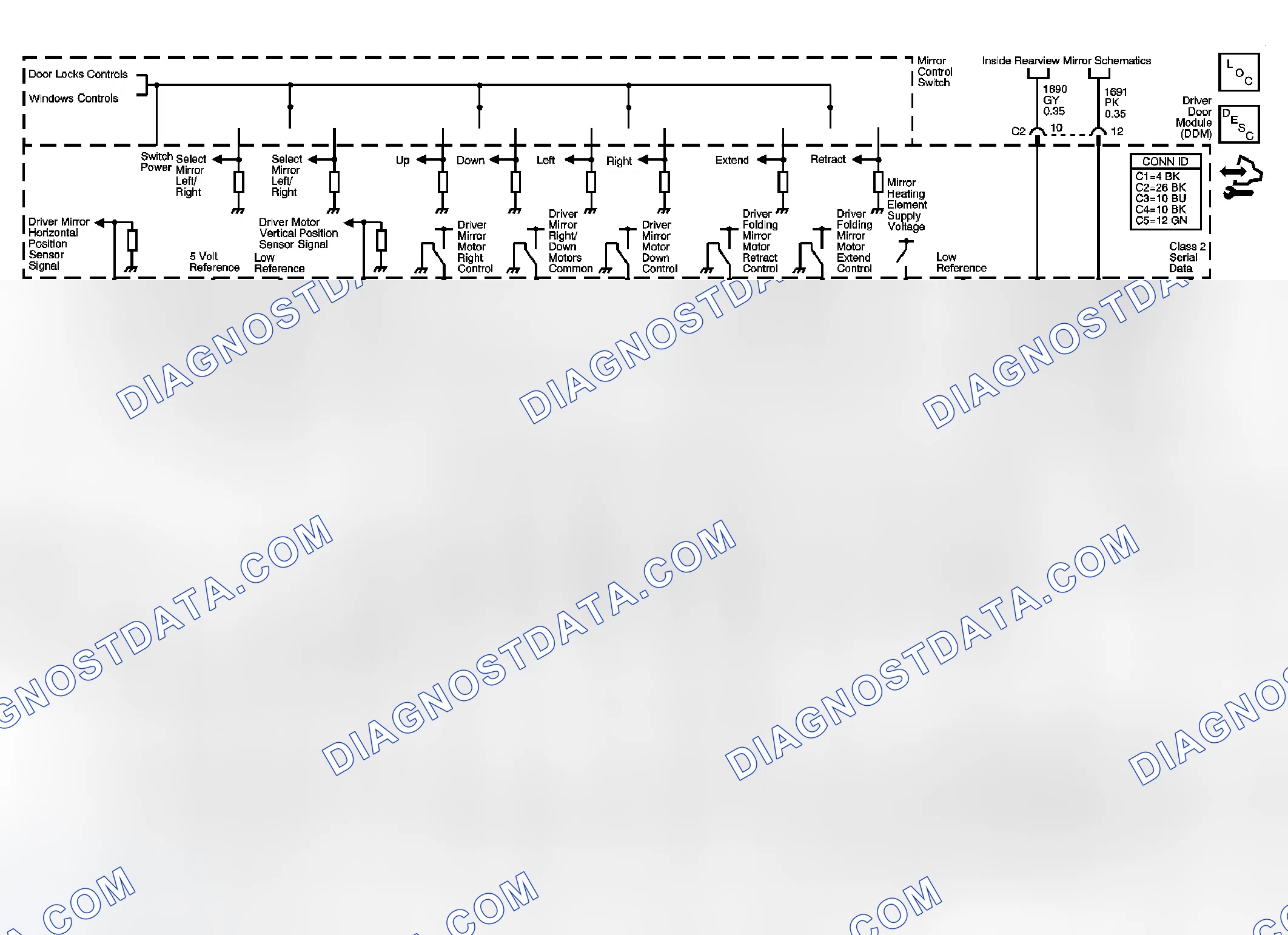 Scheme 2: Outside Rearview Mirror Schematics