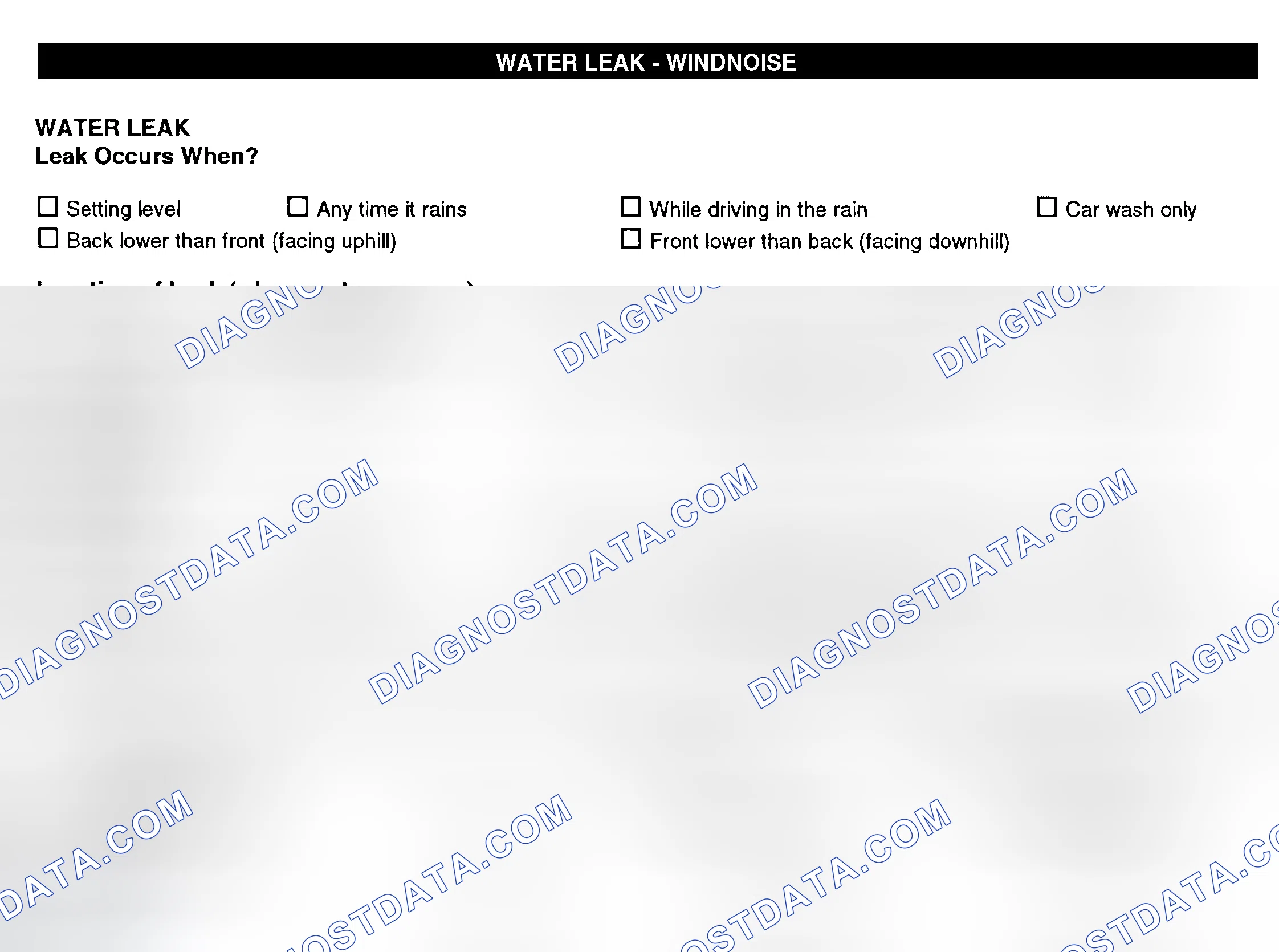 Scheme 12: Water Leak & Wind Noise