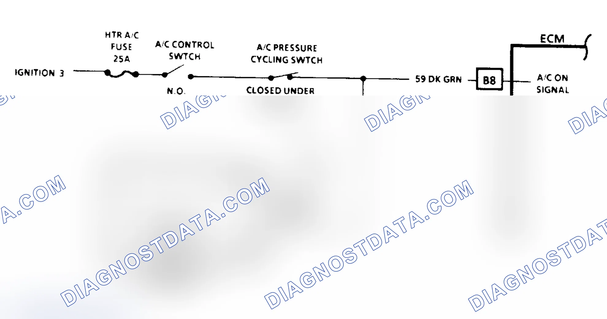 Scheme 126: A/C On Signal Diagnosis (4.3L, 5.0L, 5.7L, 7.4L Engines) - Flow Chart & Schematic