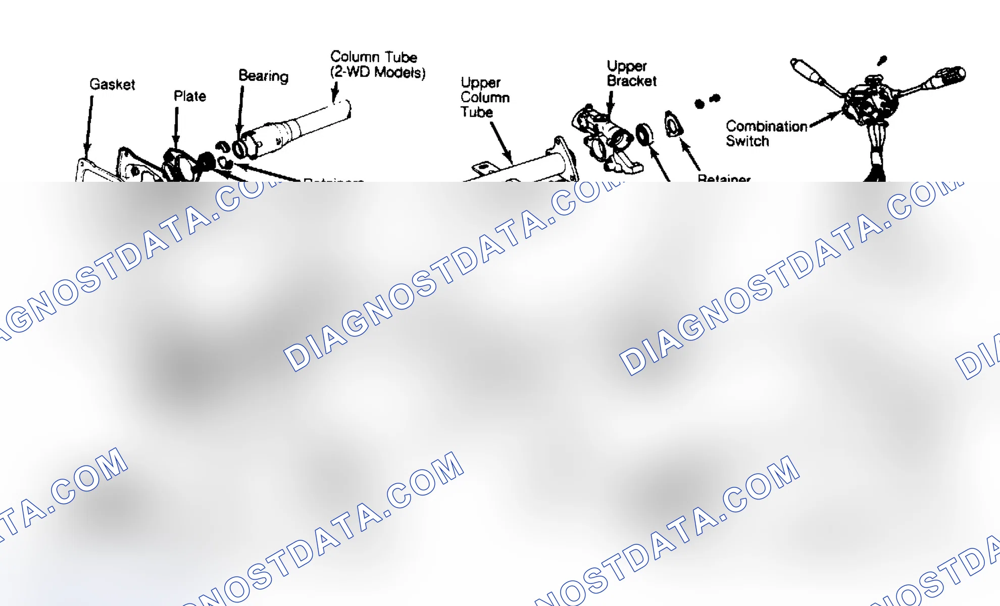 Scheme 8: Exploded View of Land Cruiser, Pickup, Van & 4 Runner Steering Column