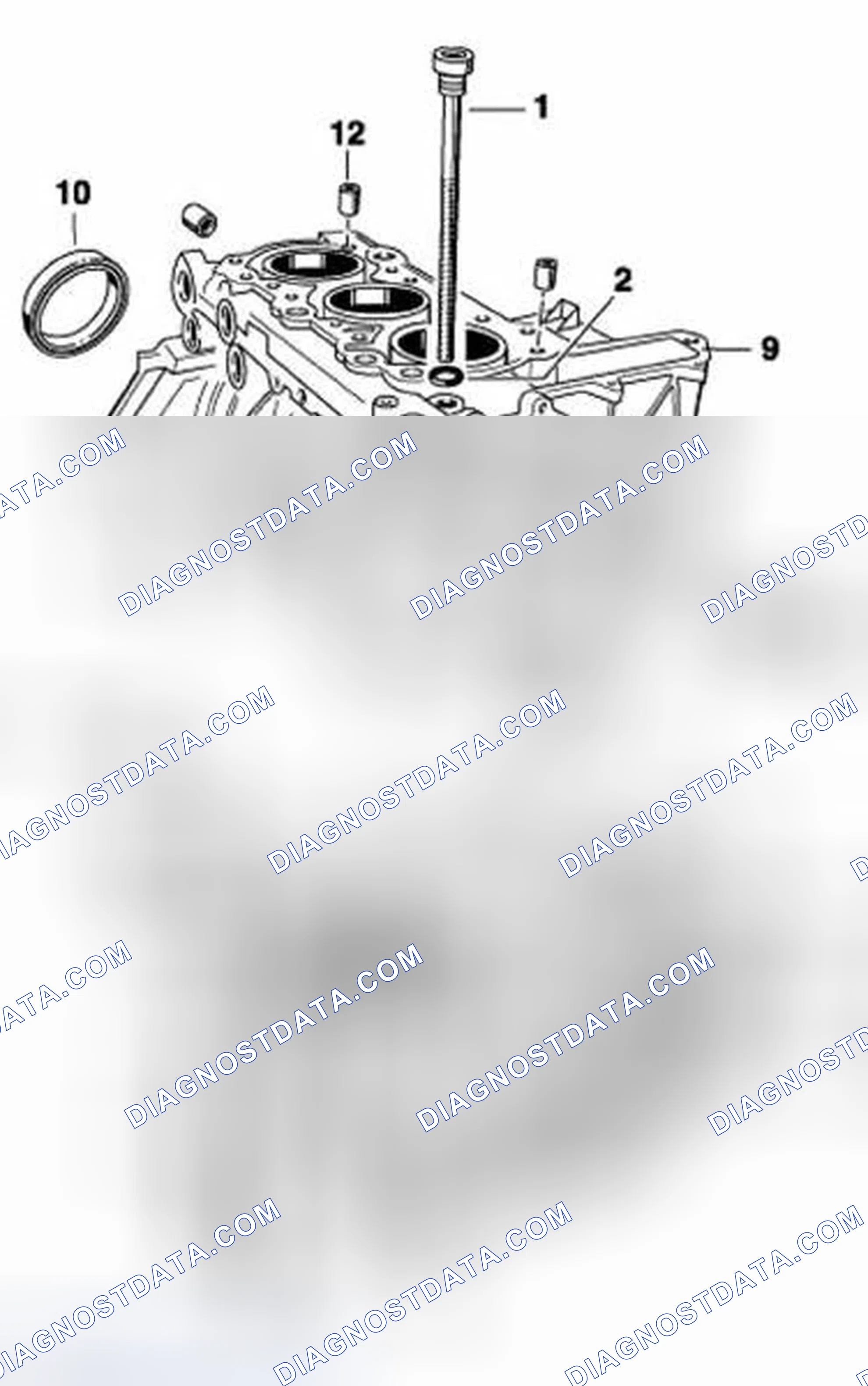 Scheme 16: DISASSEMBLING AND ASSEMBLING CRANKCASE HALVES, ENGINE M96/20, M96/21, M96/22