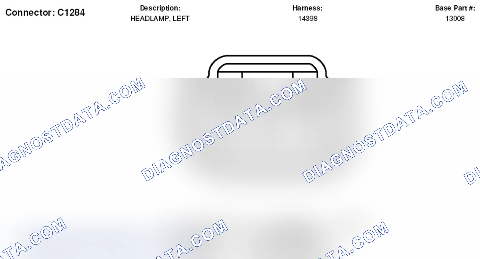 Scheme 281: Left Headlamp Connector End View (C1284)