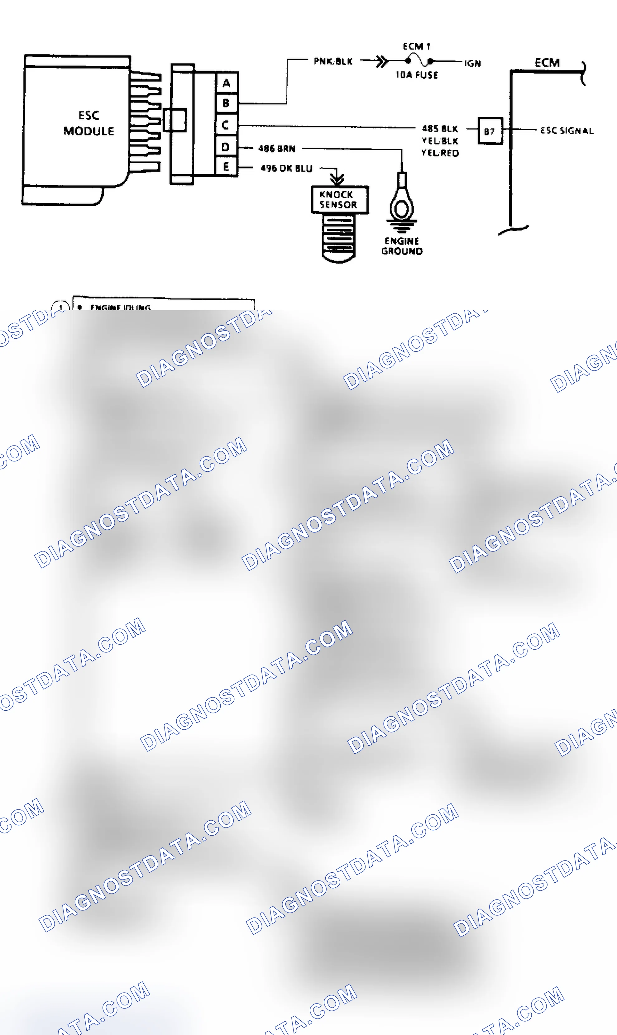 Scheme 96: Code 43, Electronic Spark Control (2.8L, 4.3L, 5.0L & 5.7L Engines) Flow Chart & Schematic
