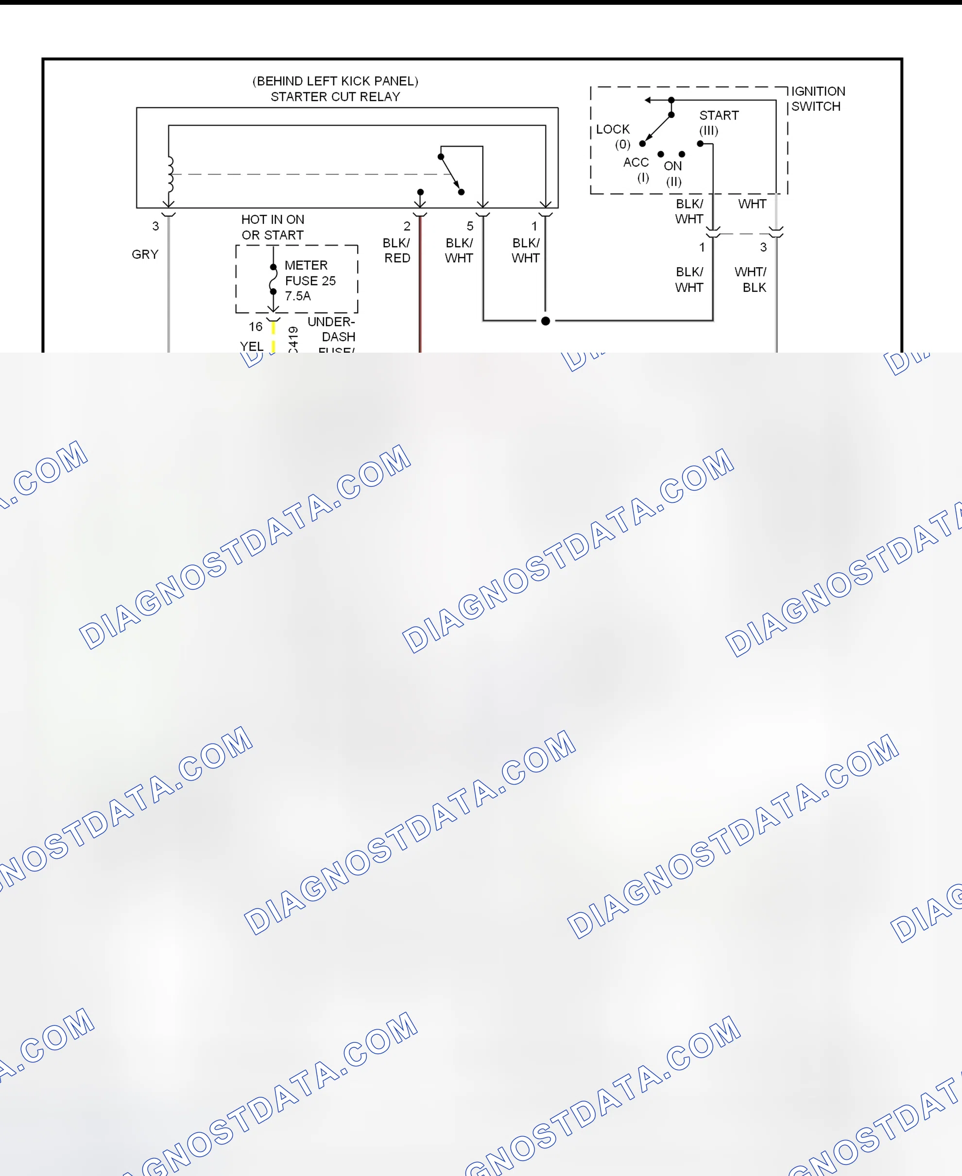 Fig. 31: Starting System Wiring Diagram (CR-V - With Anti-Theft System)
