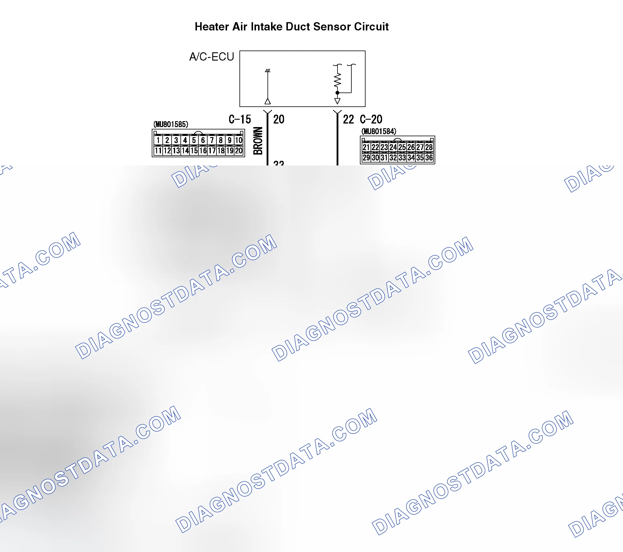 Scheme 5: DTC B1001: HEATER AIR INTAKE DUCT SENSOR SYSTEM (SHORT CIRCUIT)