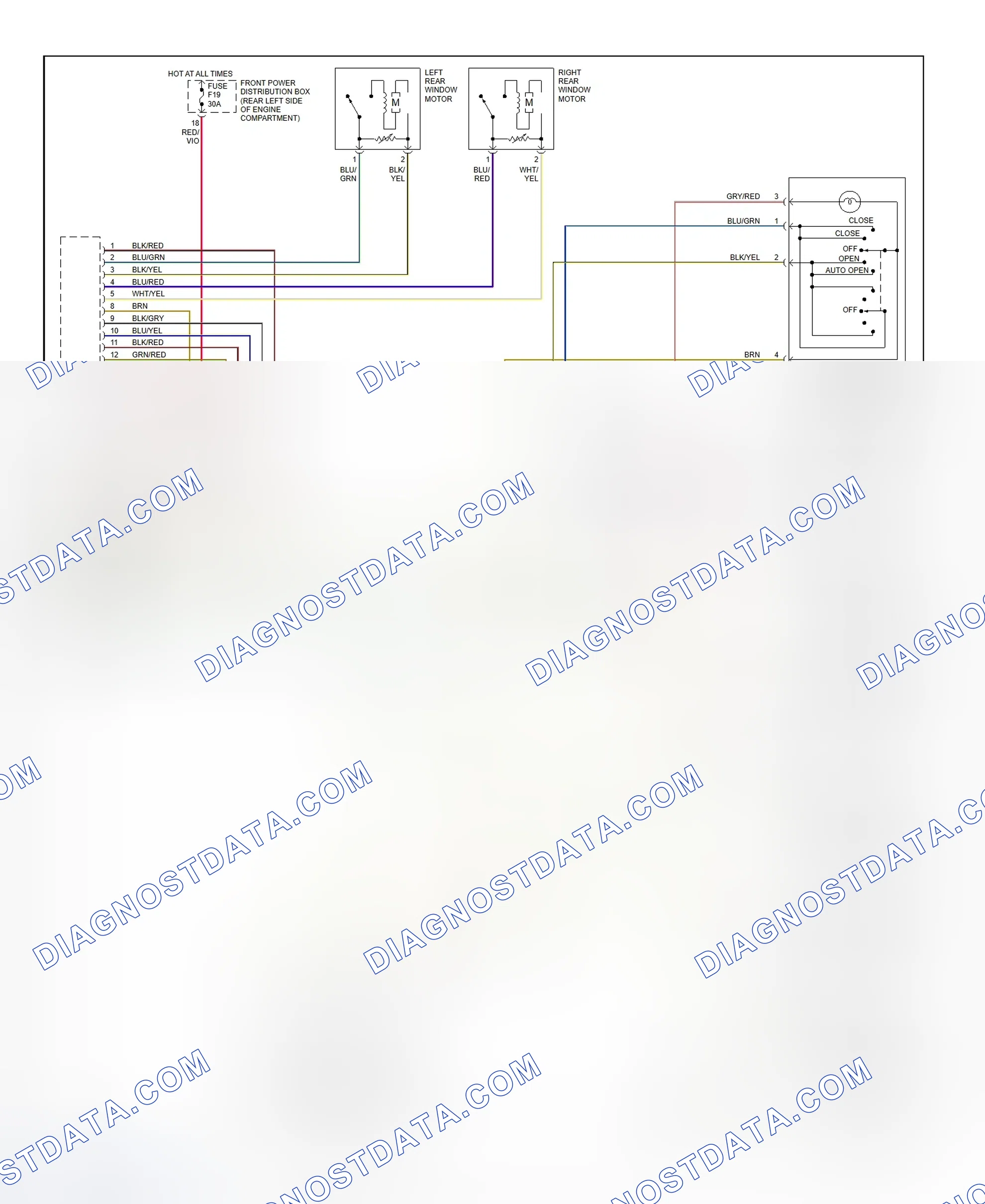 Scheme 8: Power Window Wiring Diagram (1998 318i, 323i Convertible, 323is, 328i, 328i Convertible, 328is & M3 - 2 Of 2)