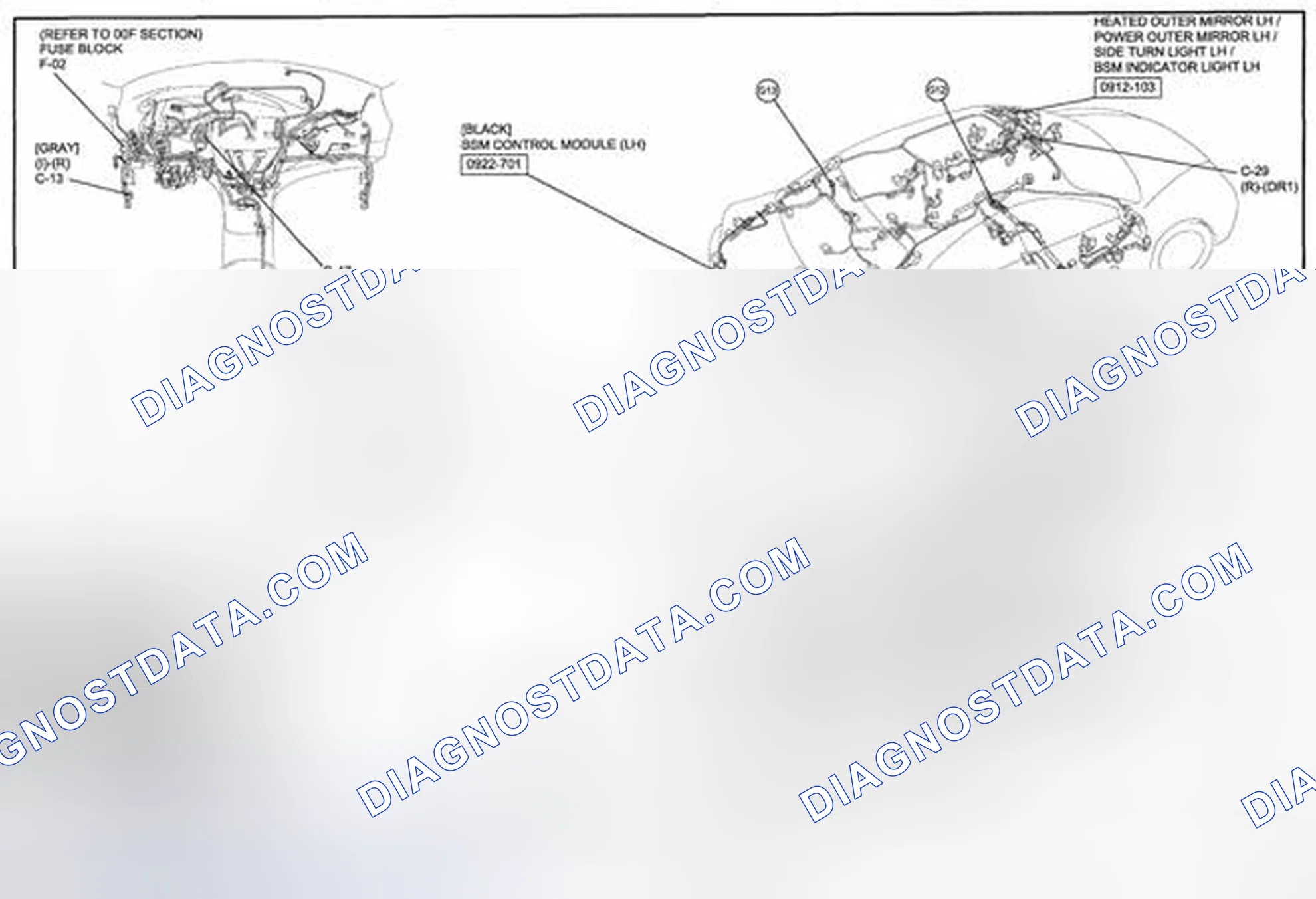 Scheme 404: Blind Spot Monitoring Wiring Diagram - 0922-7a (2 Of 2)