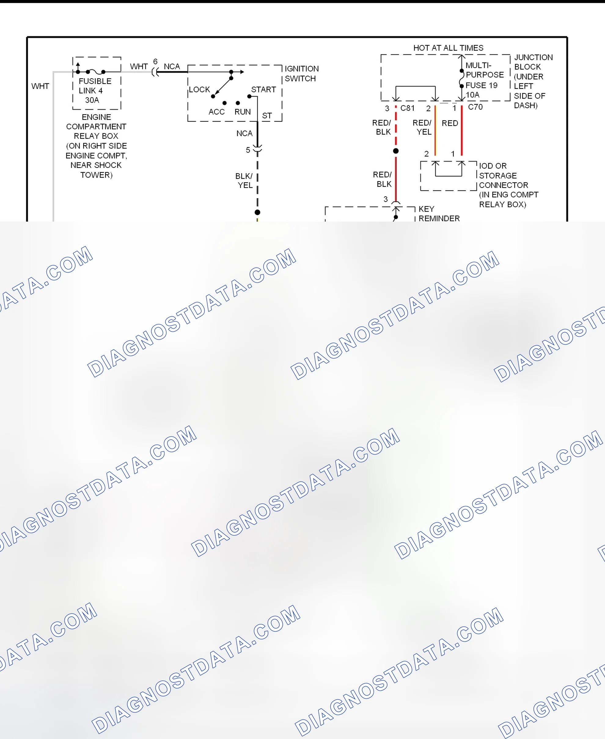 Scheme 13: Starting System Wiring Diagram (3000GT - A/T With Anti-Theft)