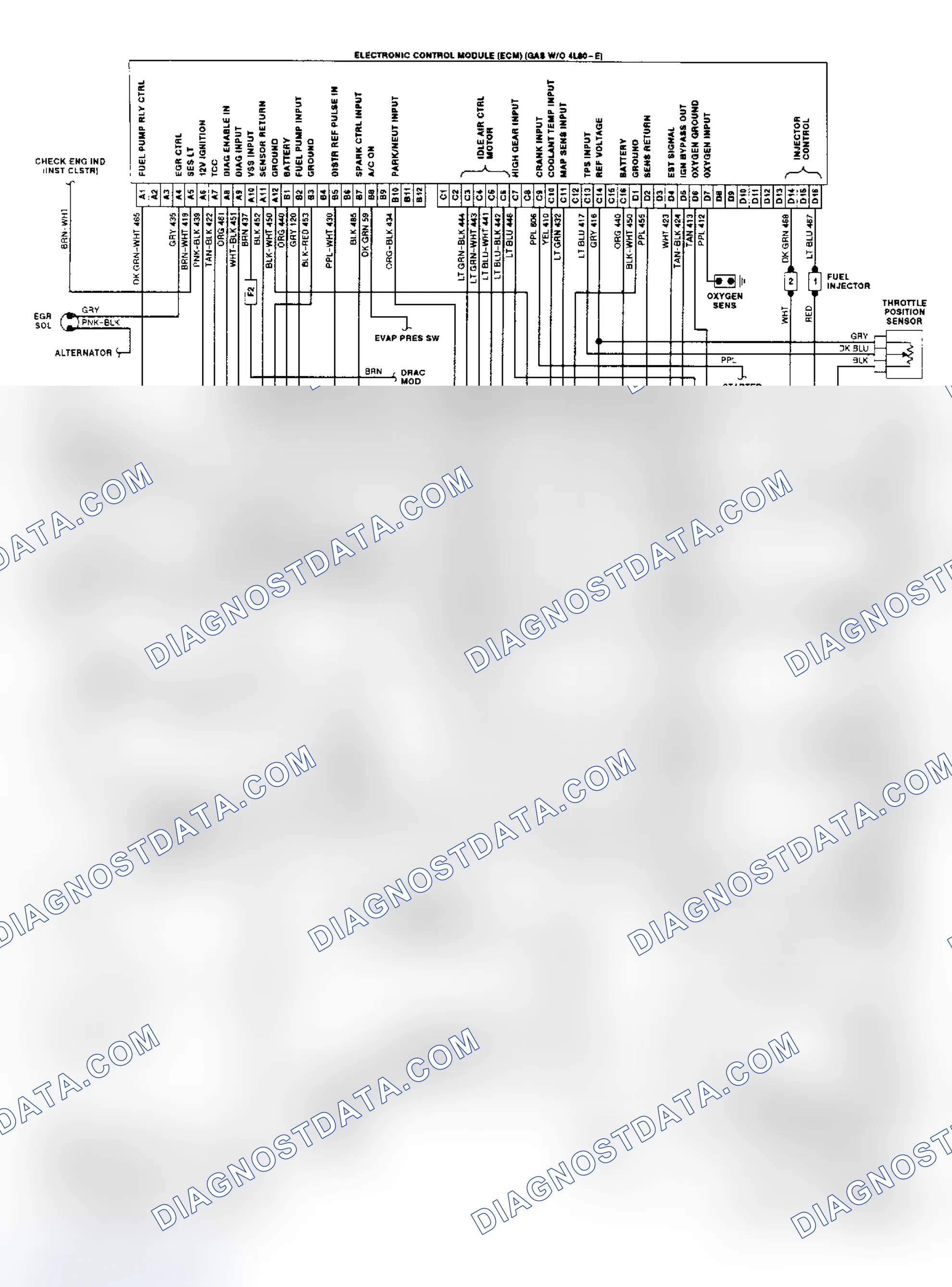 Scheme 14: Wiring Diagram ("G" Series 4.3L & 5.7L W/O 4L80-E Trans.)
