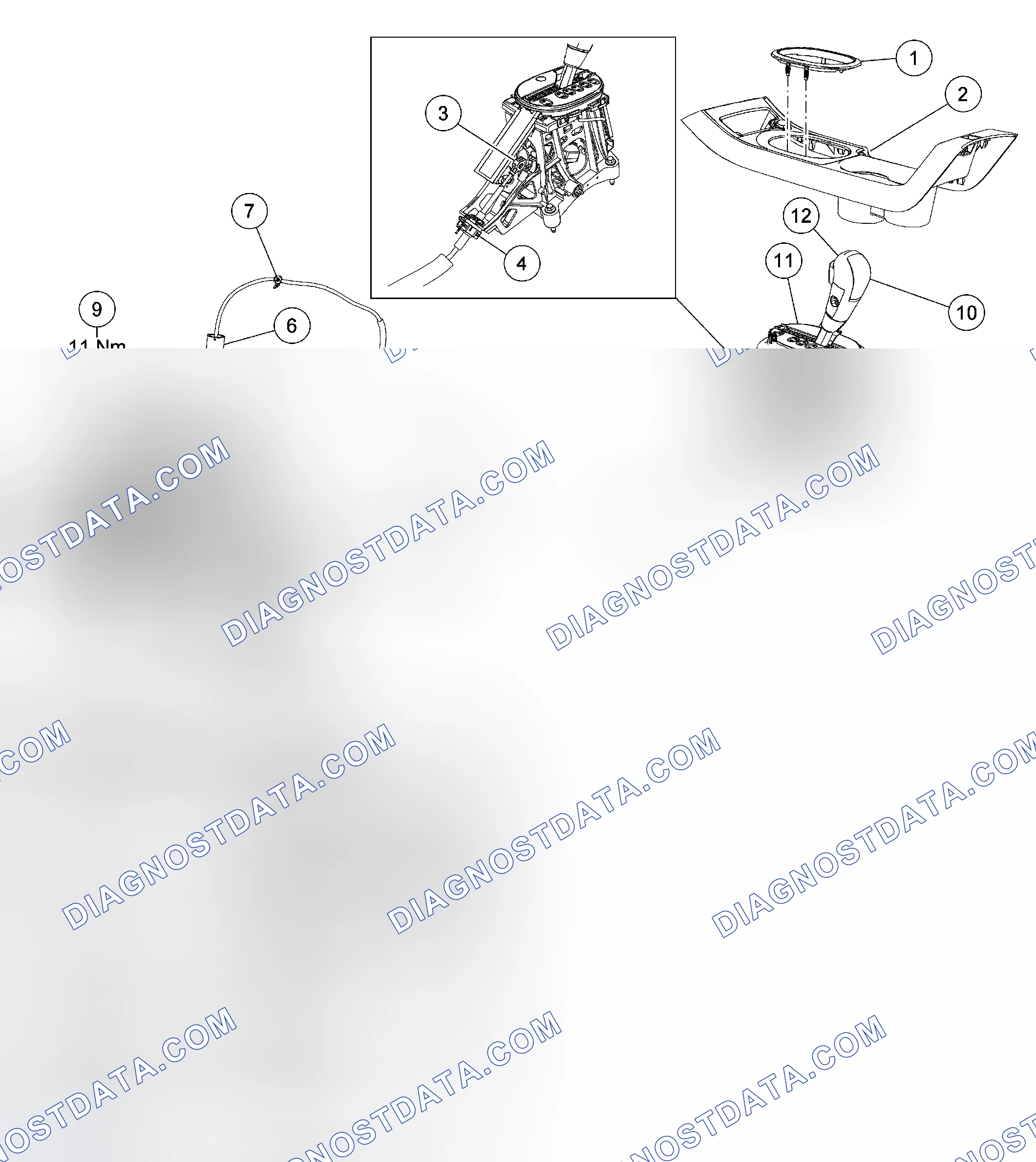 Scheme 628: Selector Lever Cable