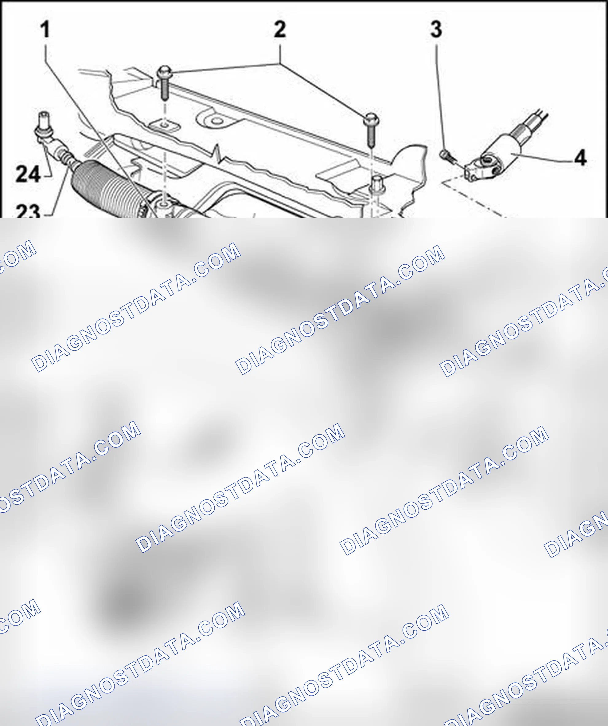 Scheme 366: Power-assist steering gear, assembly overview