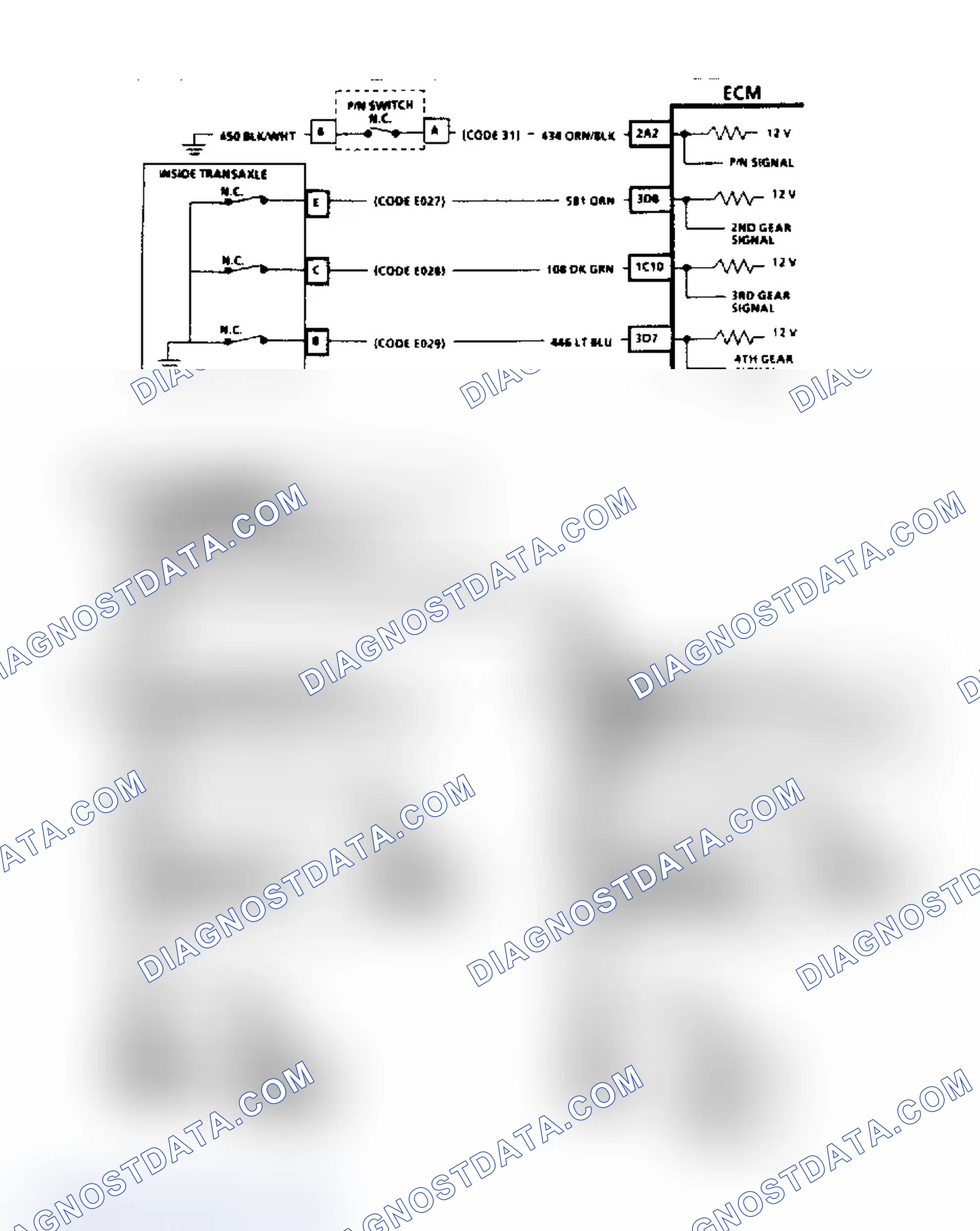 Scheme 151: Code E031, Park/Neutral Switch Circuit