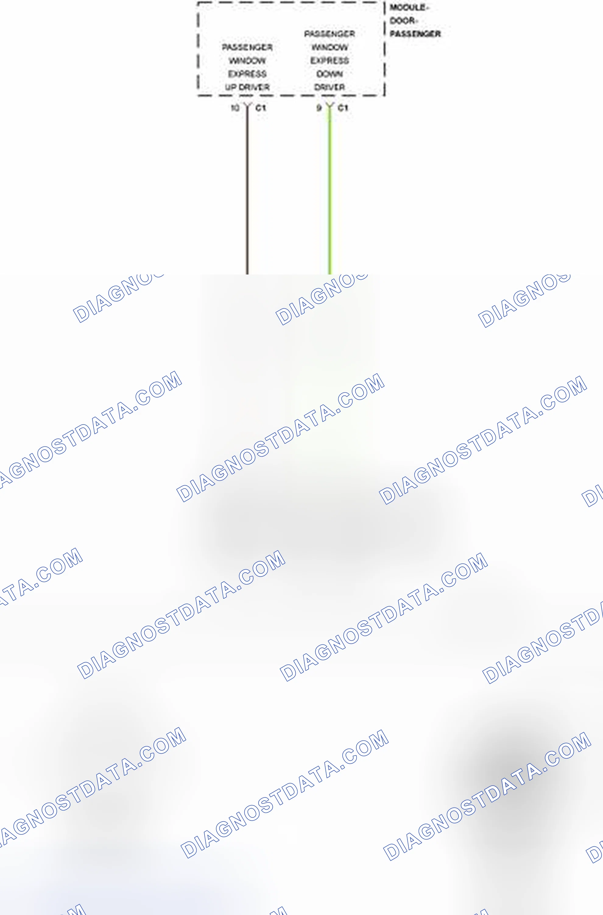 Scheme 357: B1918-PASSENGER WINDOW CONTROL 2 CIRCUIT LOW