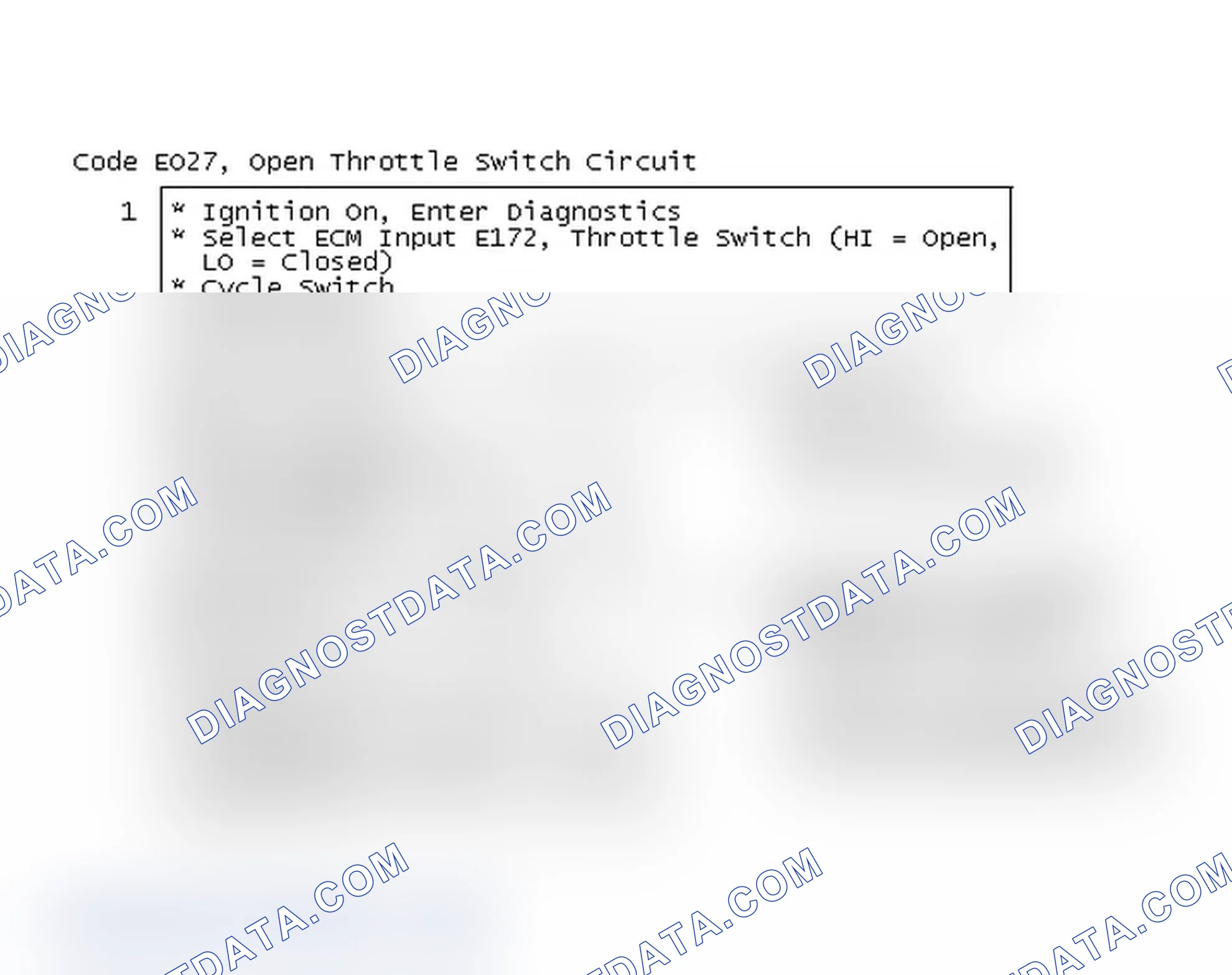 Scheme 242: Flow Chart, Code EO27, Open Throttle Switch Circuit